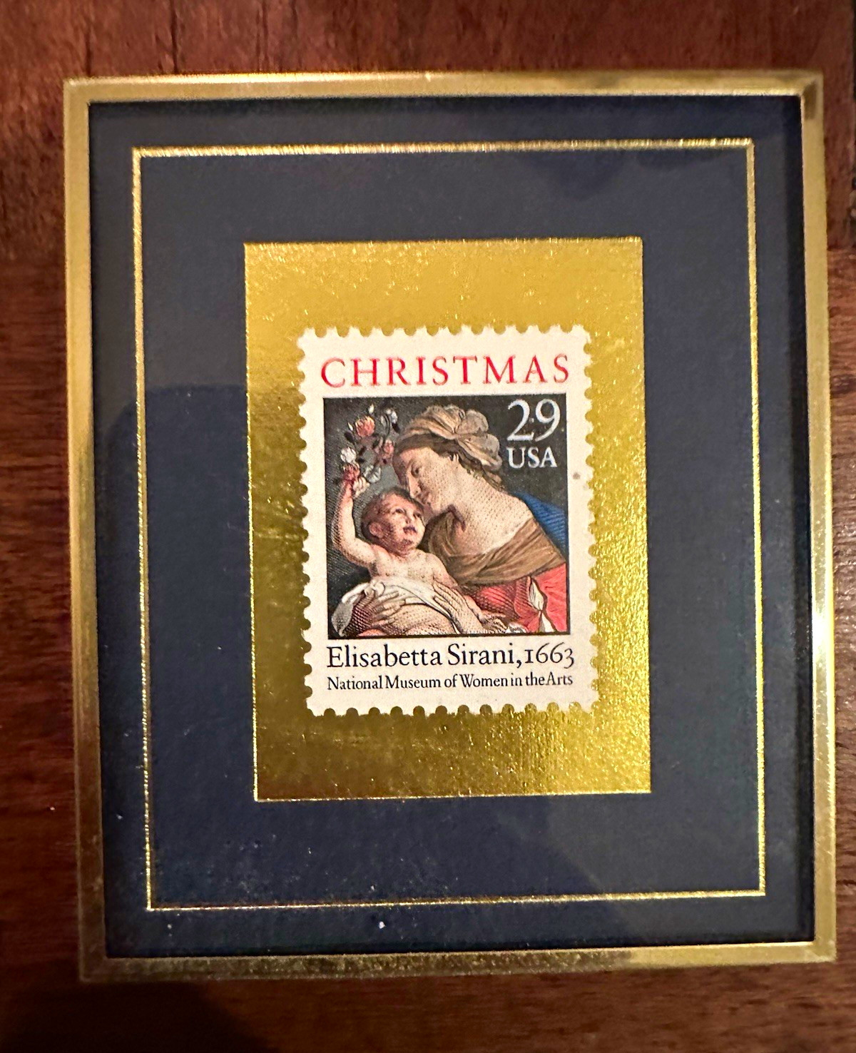 Hanford Heirlooms Framed Christmas USA 29c Stamp Elisabetta Sirani