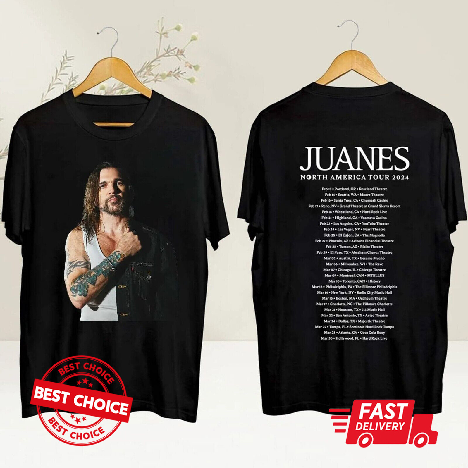 Juanes North American 2024 Tour Men T-Shirt S-3XL Q7463