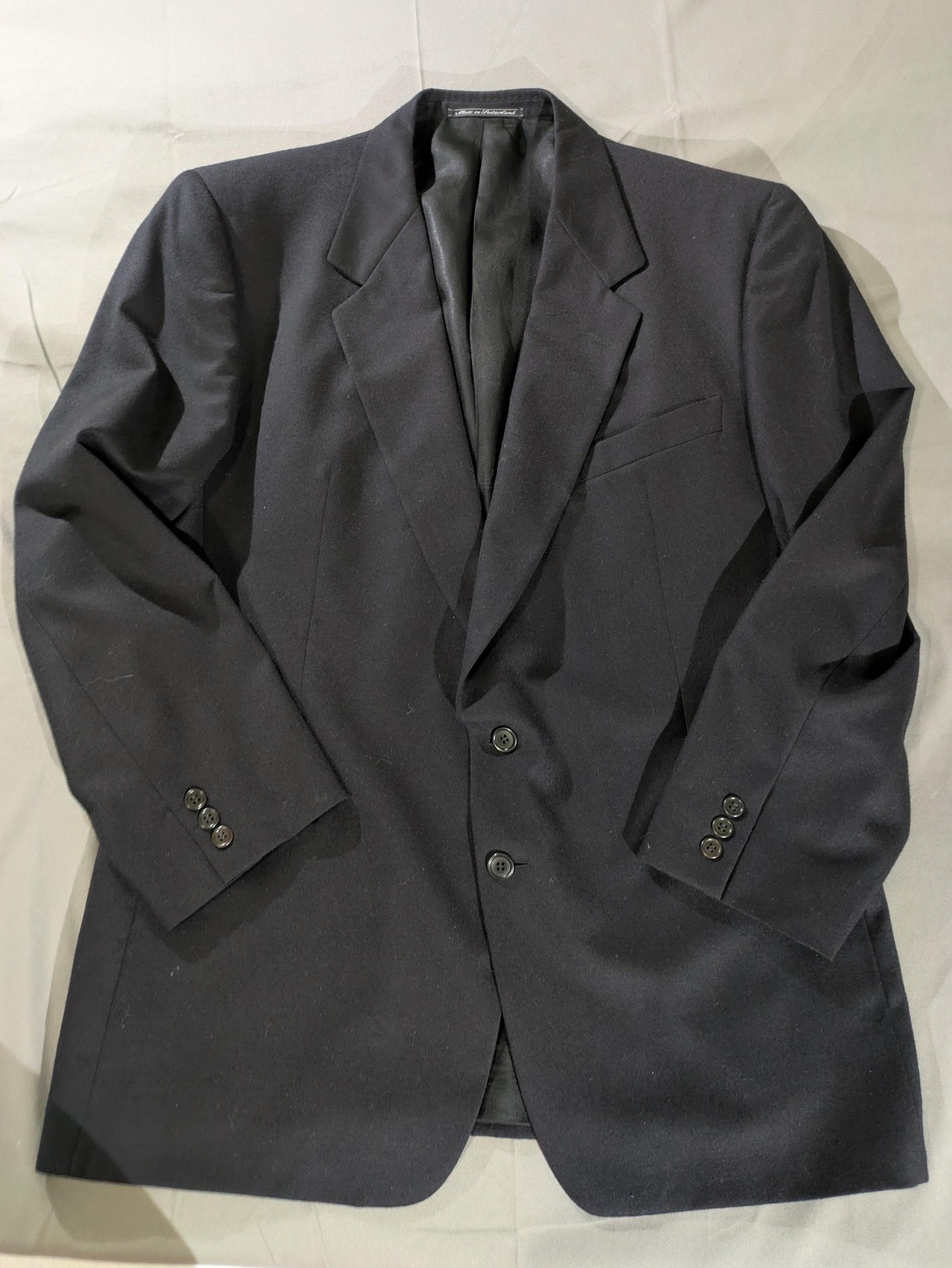 Vintage Ermenegildo Zegna Sport Coat Mens XL Black Luxury Jacket Wool 46R US