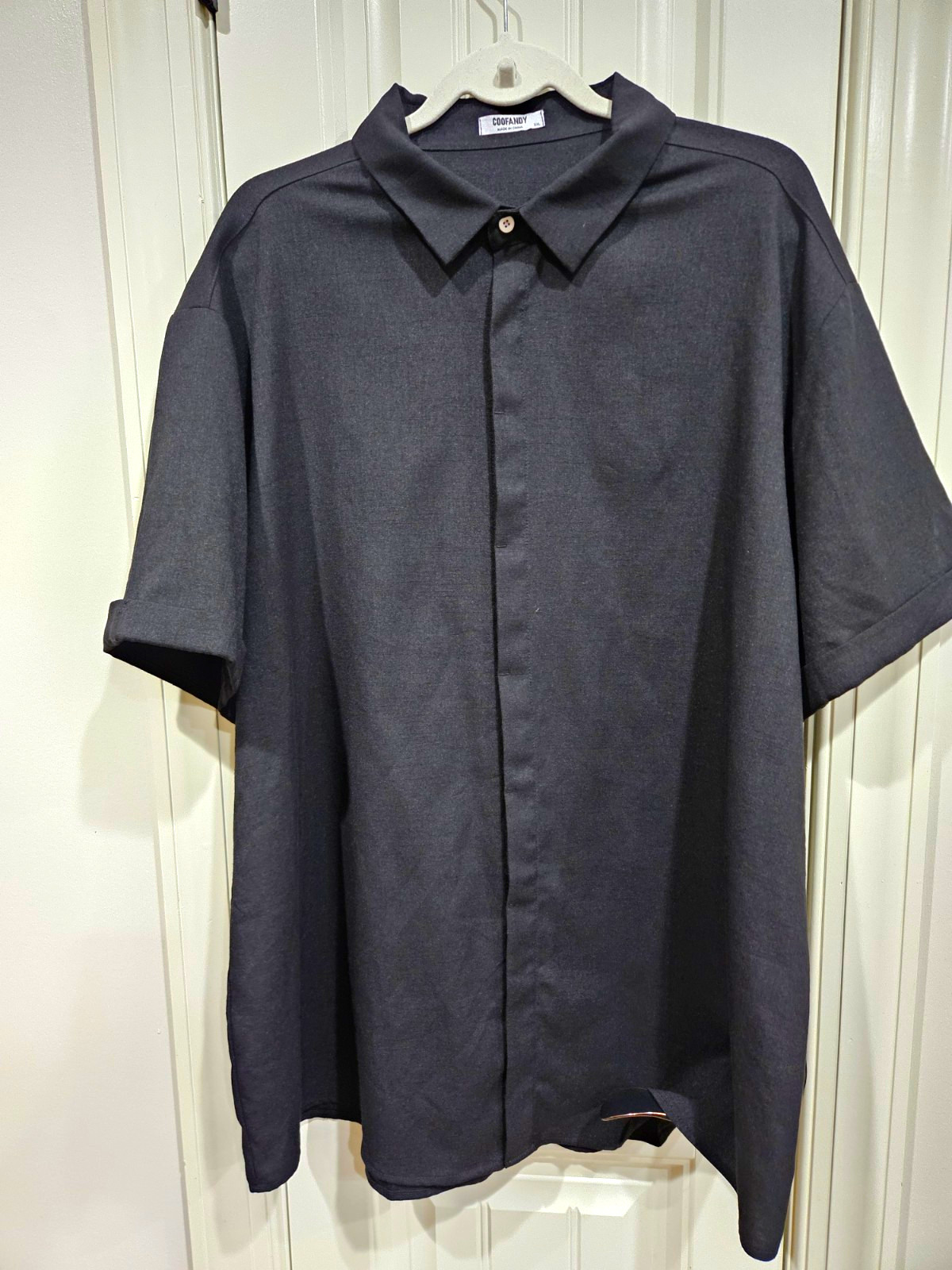 COOFANDY Men’s Black Short Sleeve Button-Up Casual Shirt, 3XL | Pacific44