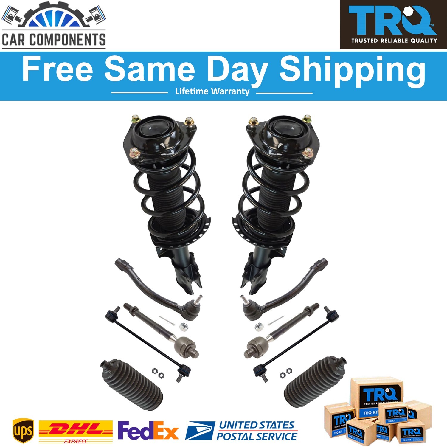 TRQ New Front Steering & Suspension Kit Fits For 2011-2016 Hyundai Elantra
