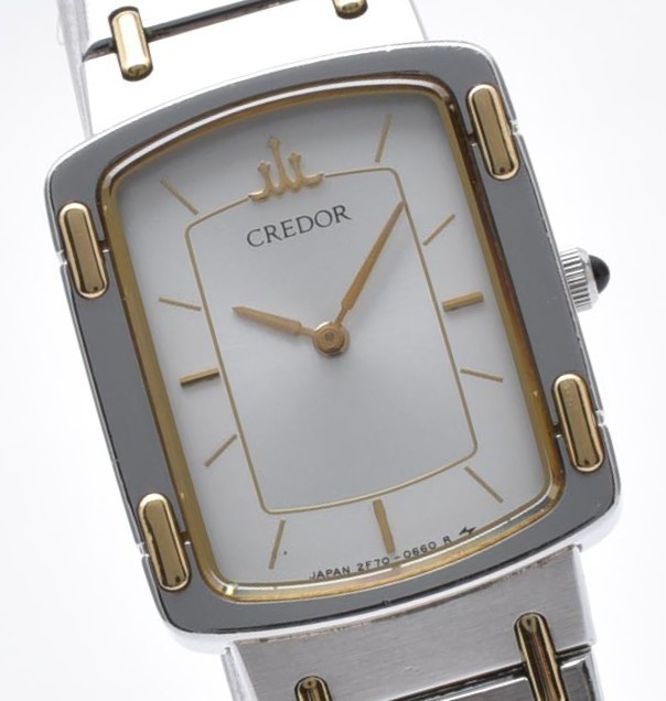 Vintage 【N MINT】 Seiko Credor 2F70-5600 18K Two Tone Quartz 18mm Women's JAPAN