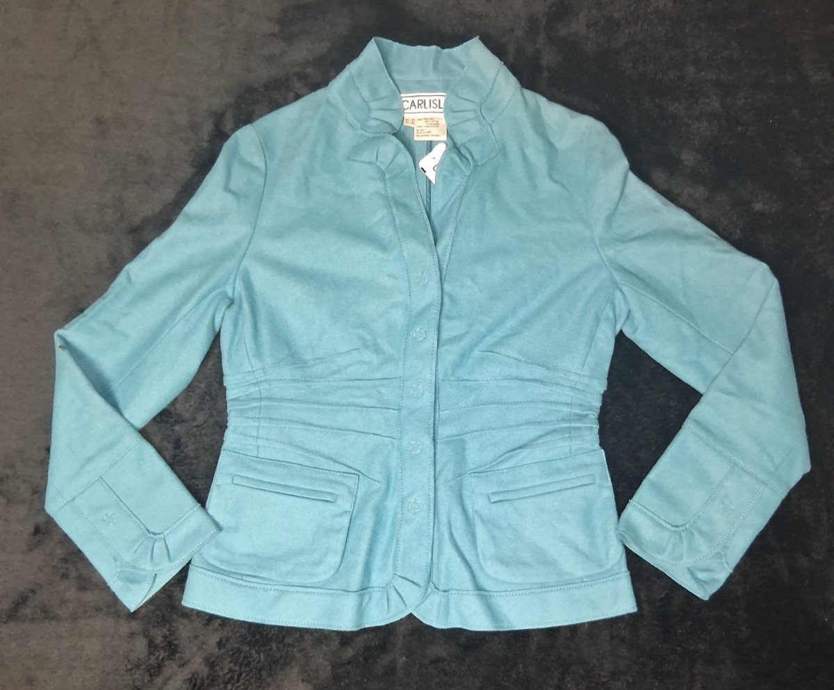 NWT VTG Carlisle Collection Wool Button Up Blazer Jacket 4 Aqua Mint Old Money NWT VTG Carlisle Collection Wool Button Up Blazer Jacket 4 Aqua Mint Old Money