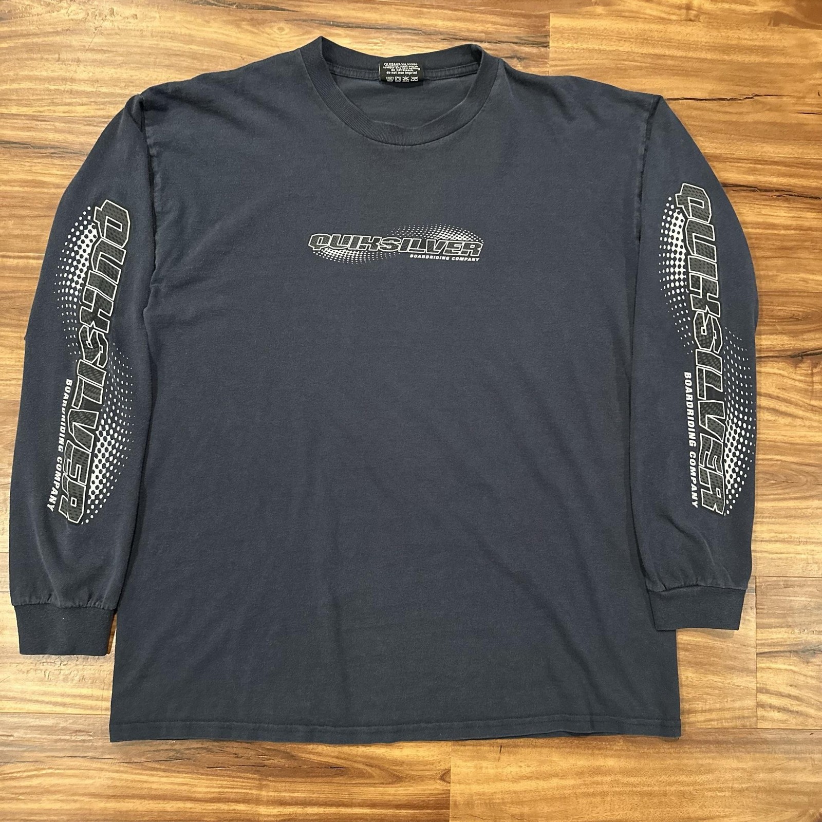 Quiksilver Shirt Mens Large Blue Boardriding Logo Graphic Long Sleeve Surf Tee