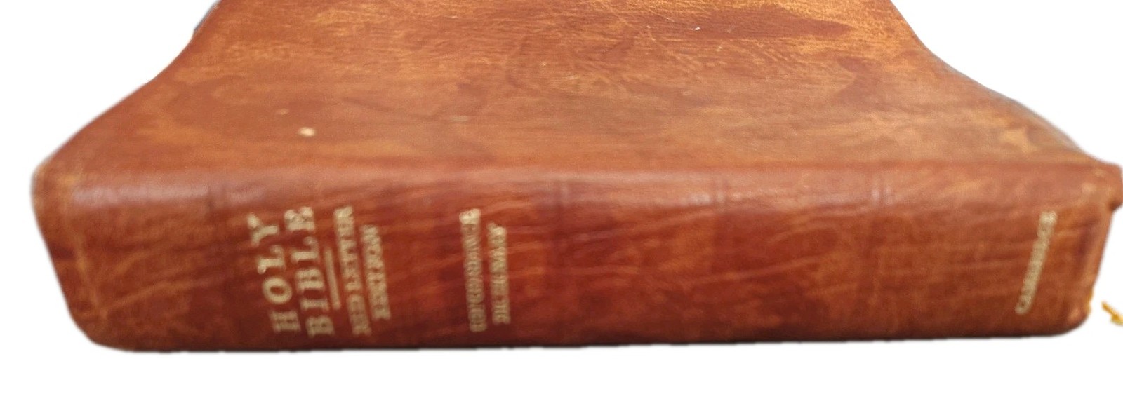 Vintage Cambridge Cameo KJV Bible Red Letter Concordance India Paper 1980s Brown
