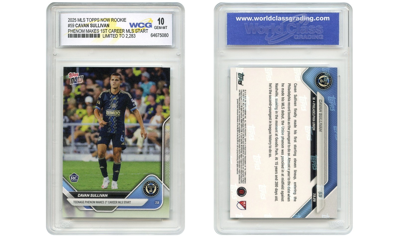 2025 MLS Topps CAVAN SULLIVAN 1st Career MLS Start Rookie Card #59 GEM-MINT 10