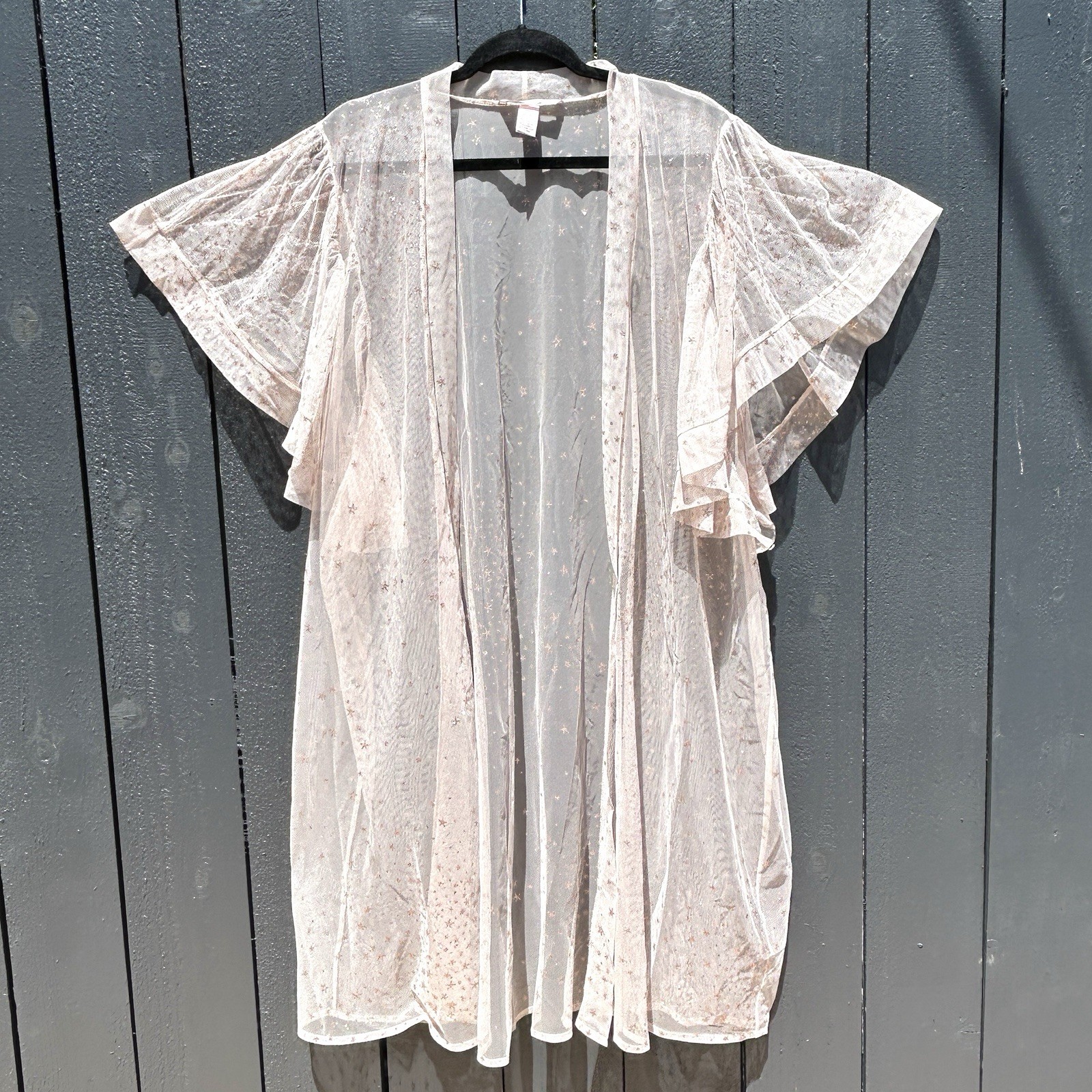 Victorias Secret Fairy Sheer Celestial Kimono Small Romantic Mesh Stars Metallic