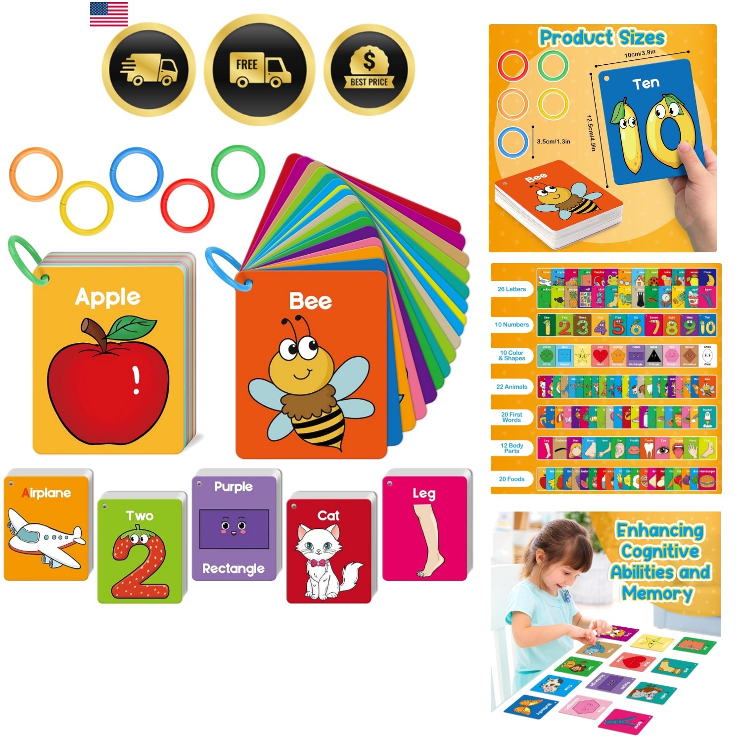 Toddler Flash Cards Baby Cognitive Flashcards for Kids, Learning Alphabet, Nu... Toddler Flash Cards Baby Cognitive Flashcards for Kids, Learning Alphabet, Nu...