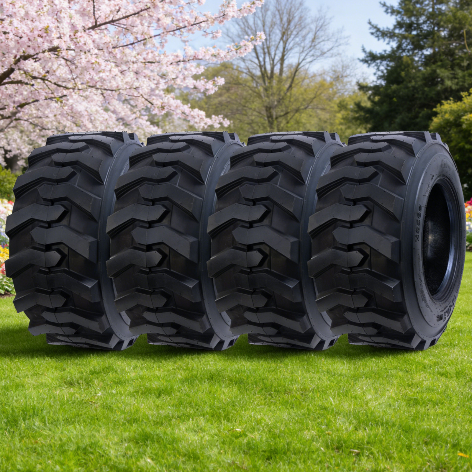 10PR 10-16.5 SKS Skid Steer Tires 4-Pack 10x16.5 Fits Bobcat S185/S250 Loaders