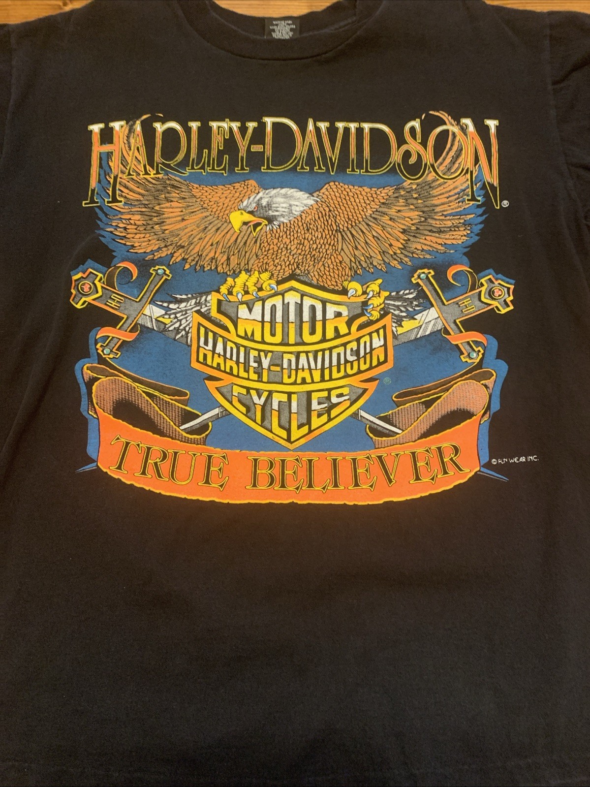 Vtg 90s HARLEY DAVIDSON Motors Fun Wear *DOUBLE SIDED* Tshirt Made In USA Large Vtg 90s HARLEY DAVIDSON Motors Fun Wear *DOUBLE SIDED* Tshirt Made In USA Large
