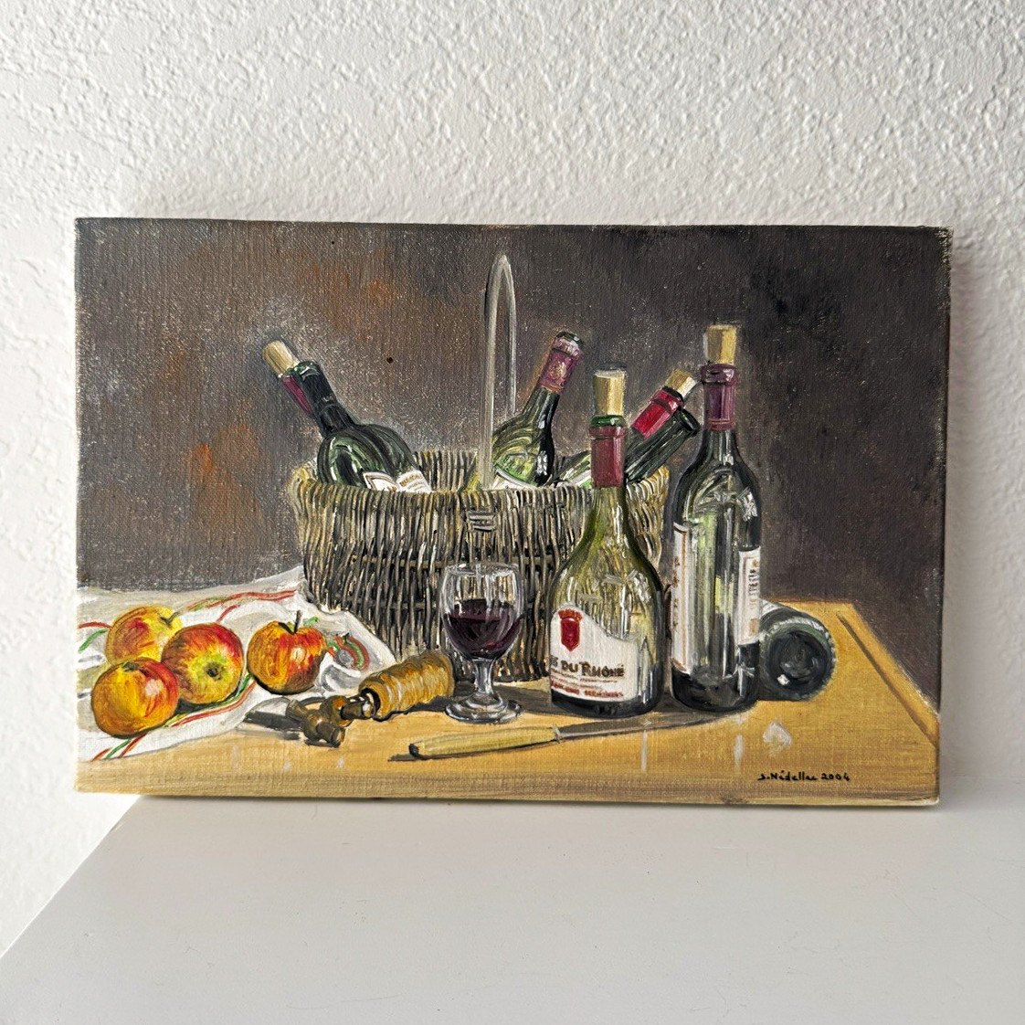 Original Oil Painting by French Painter Joseph Nédellec Still Life Signed