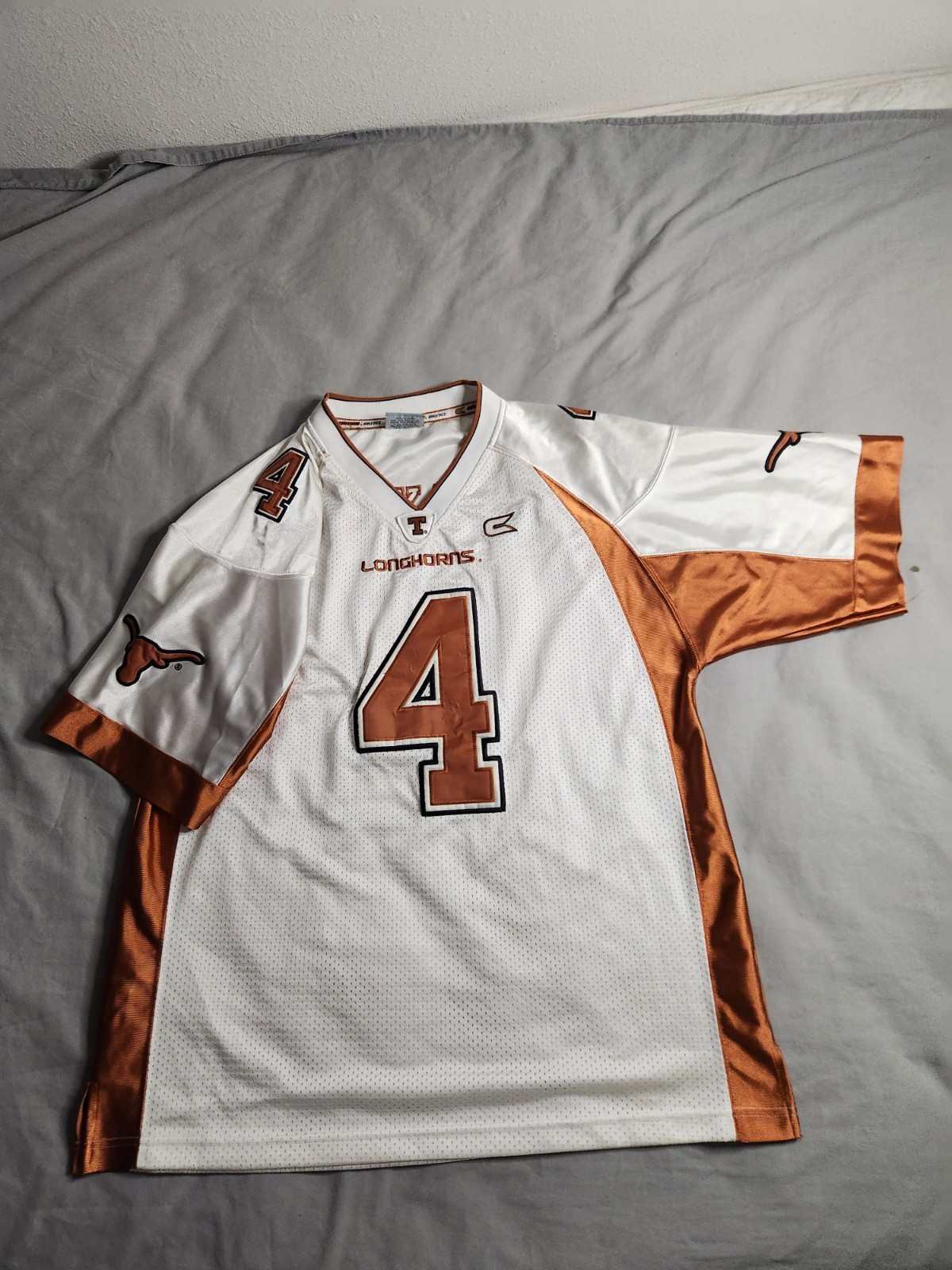 Vintage Texas Longhorns Football Jersey Mens Sz Large White Orange Colosseum NEW