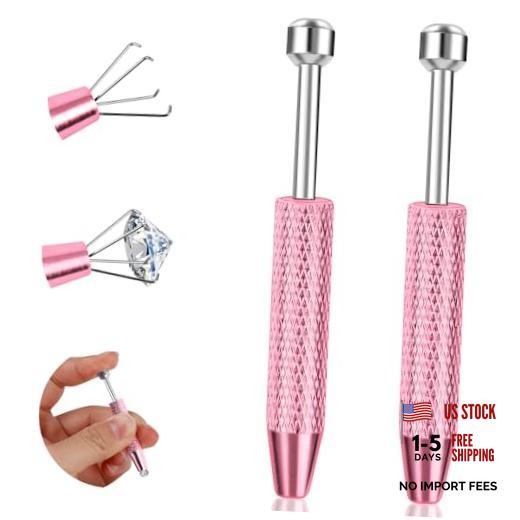 2Pcs Piercing Ball Grabber Tool for Changing Jewelry, Stianless Pink-2pcs 2Pcs Piercing Ball Grabber Tool for Changing Jewelry, Stianless Pink-2pcs