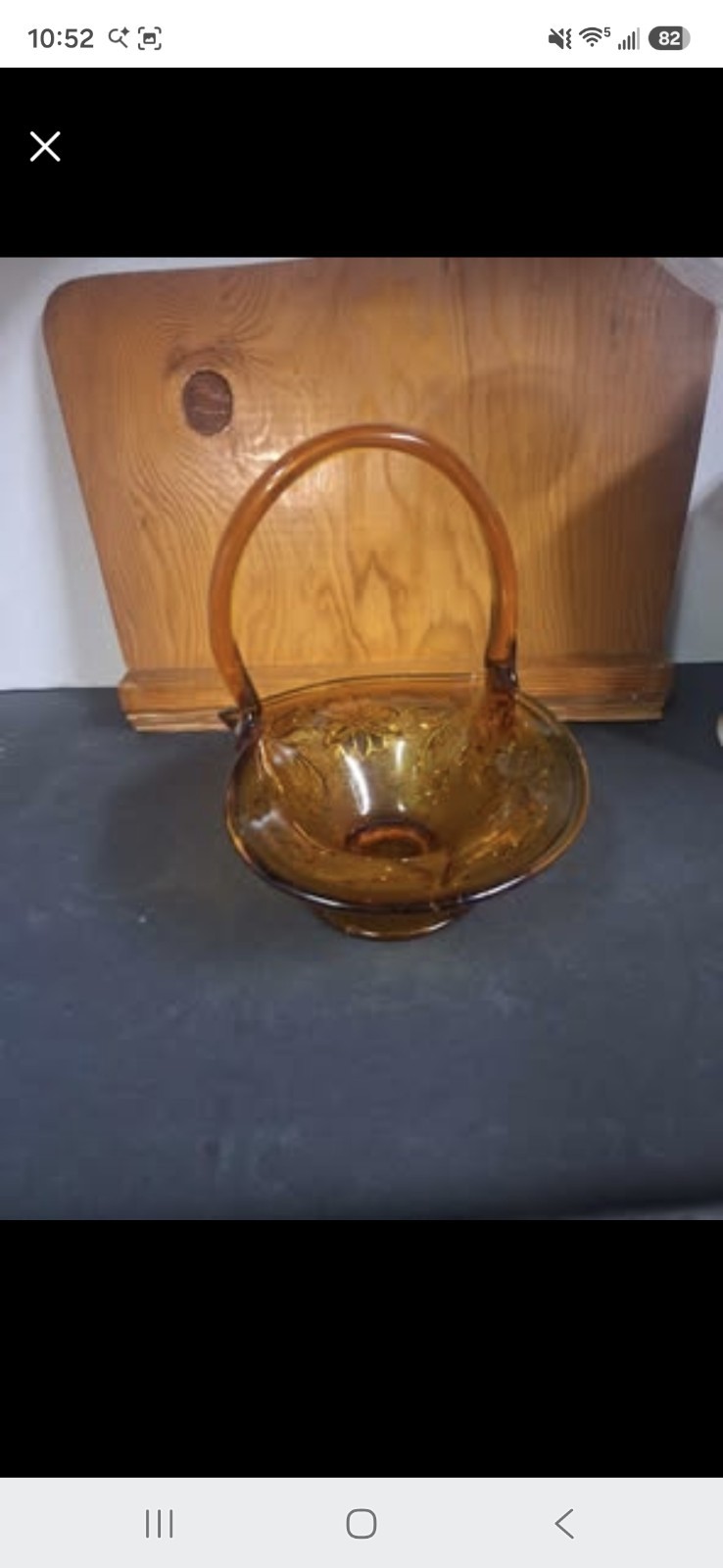Vintage Indiana Glass Tiara Sandwich Golden Amber Basket W/Handle 7.5 Vintage Indiana Glass Tiara Sandwich Golden Amber Basket W/Handle 7.5