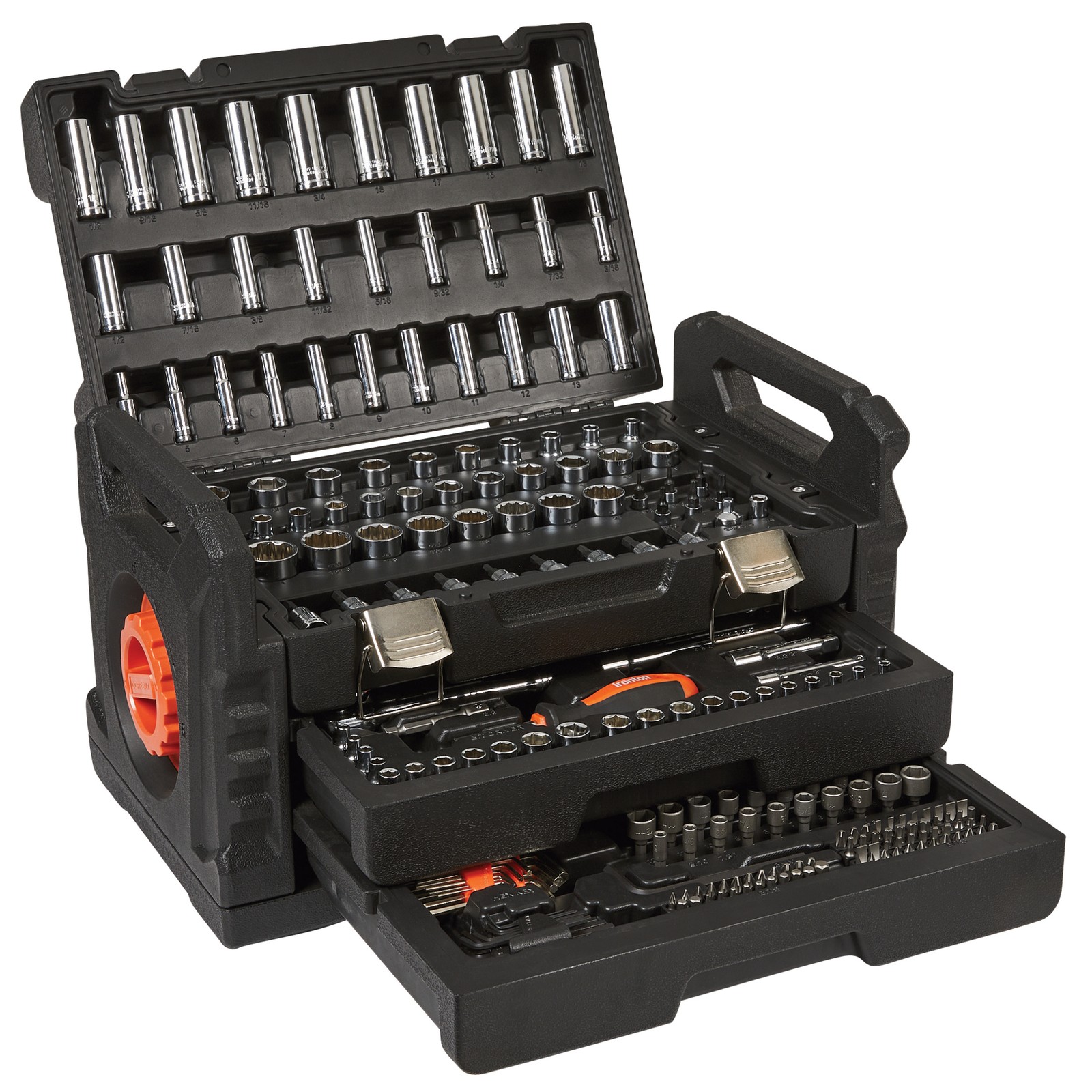 Ironton Mechanic's Tool Set, 225-Pc., 1/4in., 3/8in. + 1/2in. Drive, Chrome