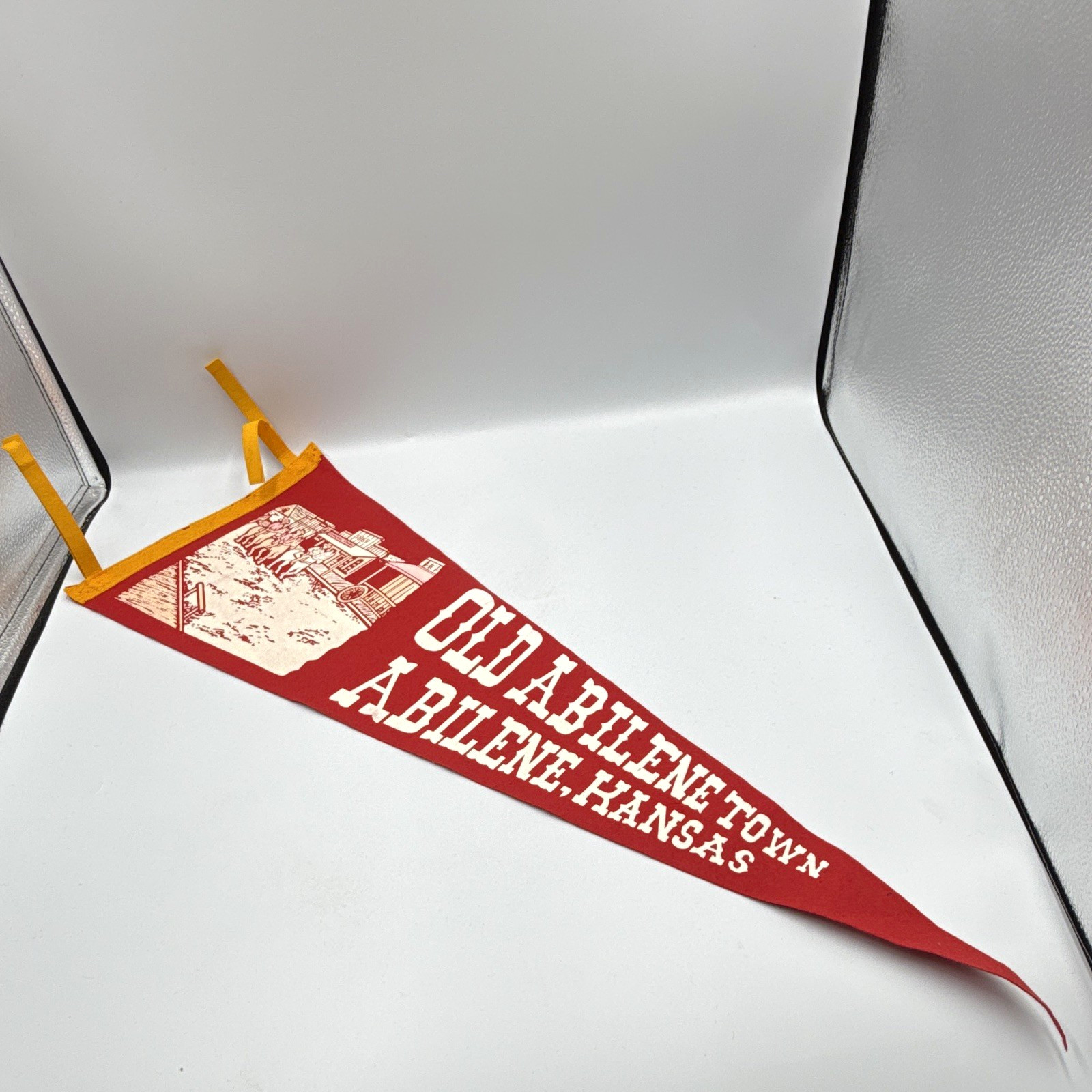 Vintage Old Abilene Town, Kansas Souvenir Felt Pennant