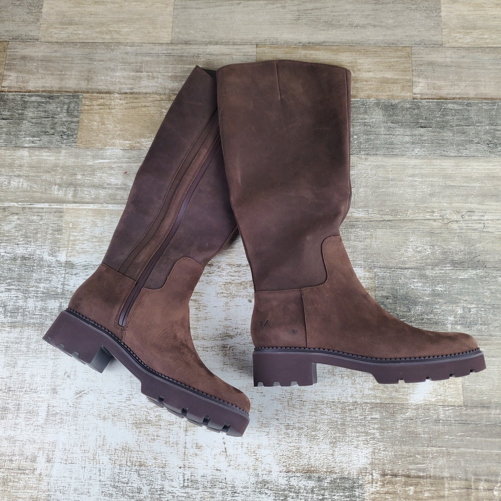 Vionic Fallbrook Womens Knee High Boots Sz 8.5 Chocolate Leather Side Zipper Vionic Fallbrook Womens Knee High Boots Sz 8.5 Chocolate Leather Side Zipper