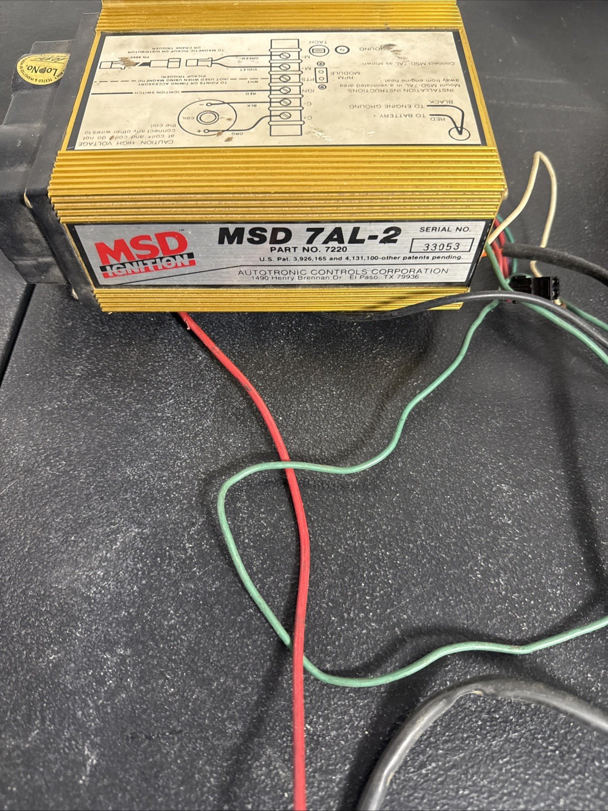 MSD IGNITION 7AL-2 Model 7220 Pre-owned Nhra IHRA Nostalgia Drag Hot Rod Mud