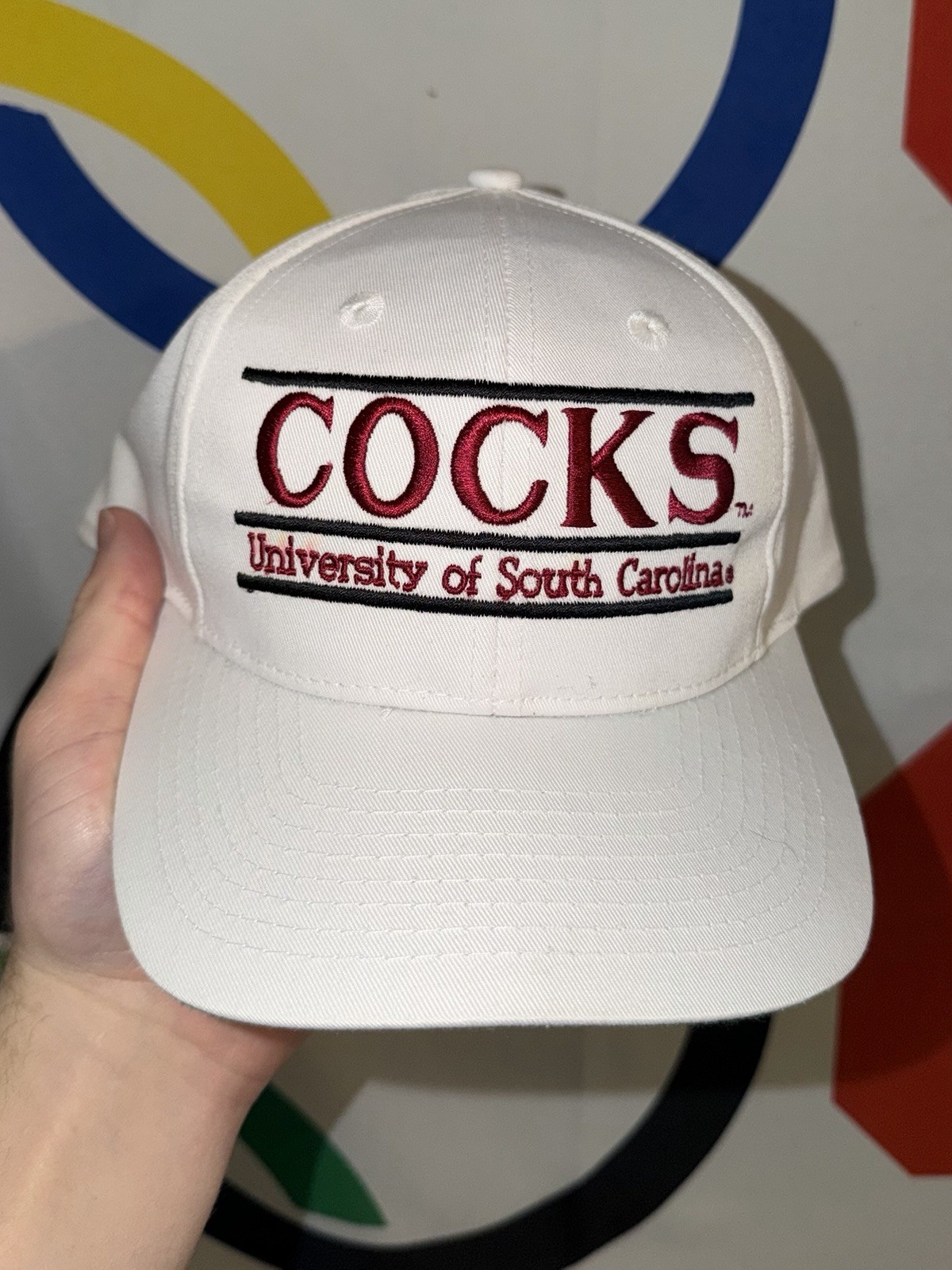 Vintage South Caroline Gamecocks The Game Bar Logo Snapback Hat Football Vintage South Caroline Gamecocks The Game Bar Logo Snapback Hat Football