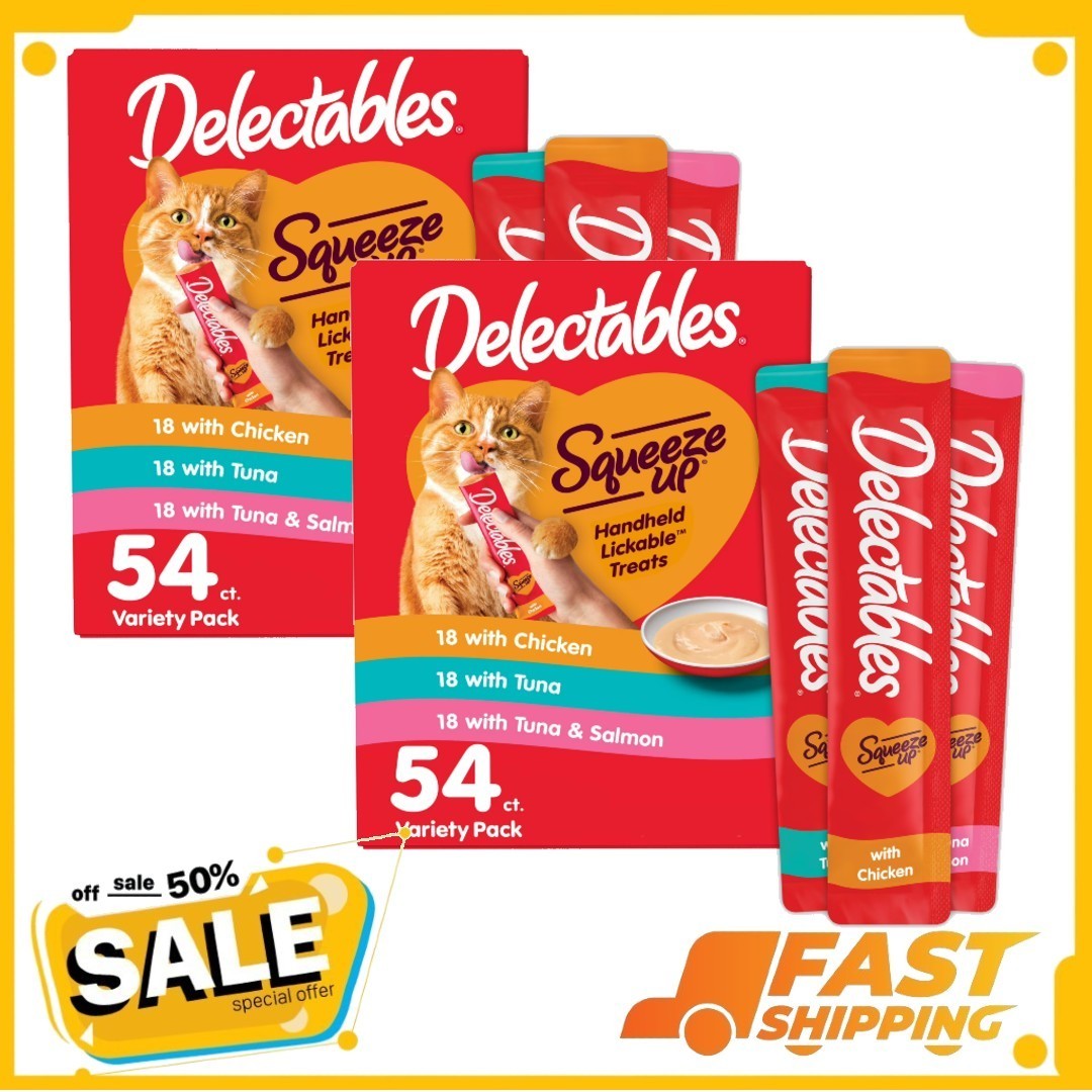 2 Pack Hartz Delectables Squeeze up Lickable Wet Cat Treat 0.5oz Tube (54 Count) 2 Pack Hartz Delectables Squeeze up Lickable Wet Cat Treat 0.5oz Tube (54 Count)