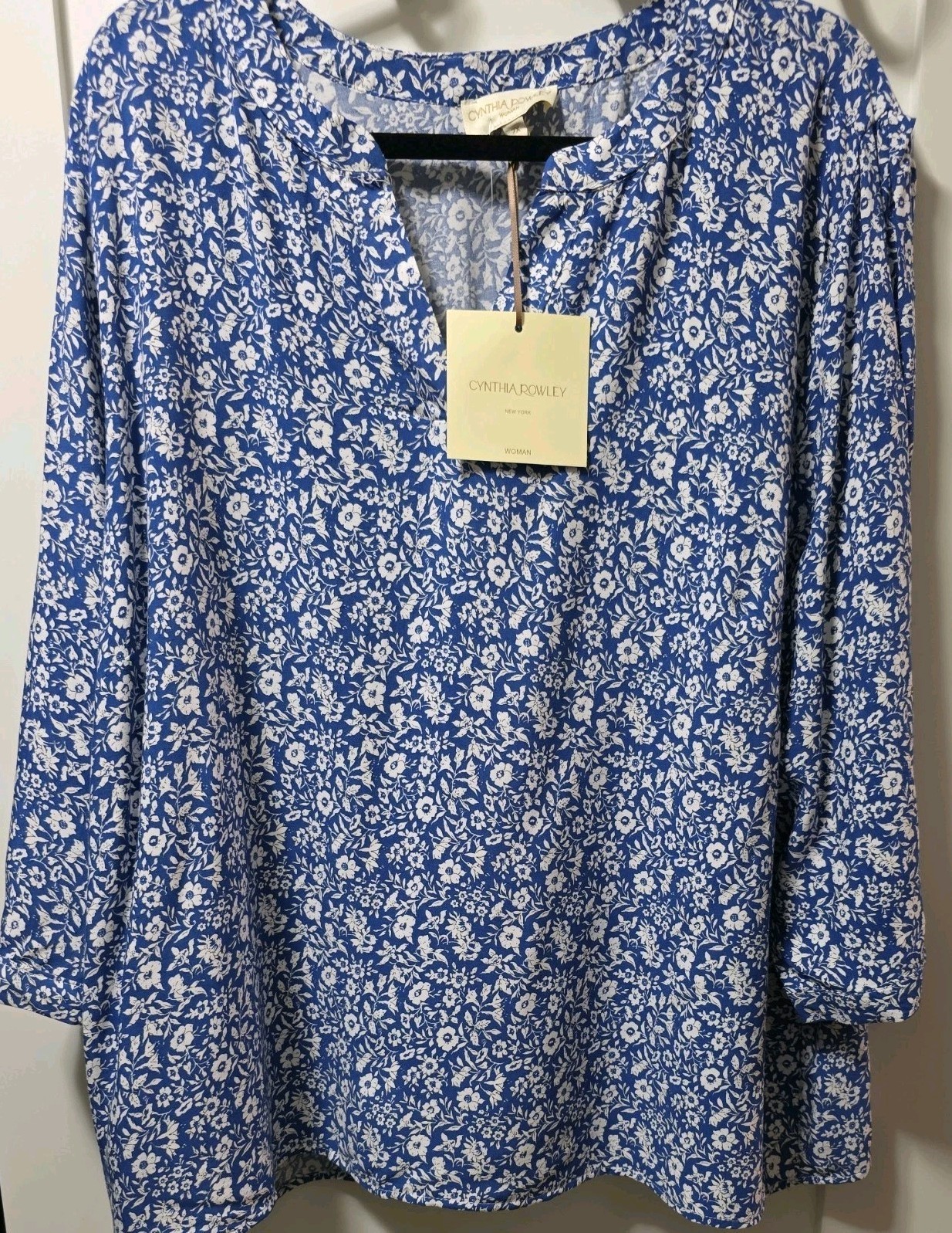 NWT CYNTHIA ROWLEY Womens Floral Tunic Top Blouse Plus Size 2X