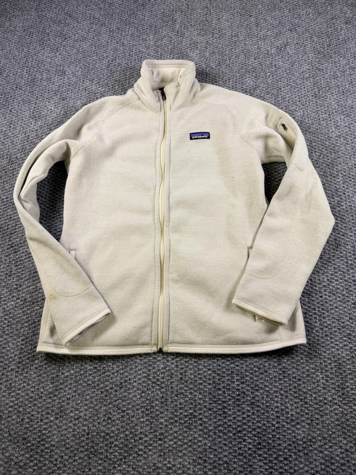 Patagonia Jacket Womens Large White Better Sweater Full Zip Fleece Pockets Warm
