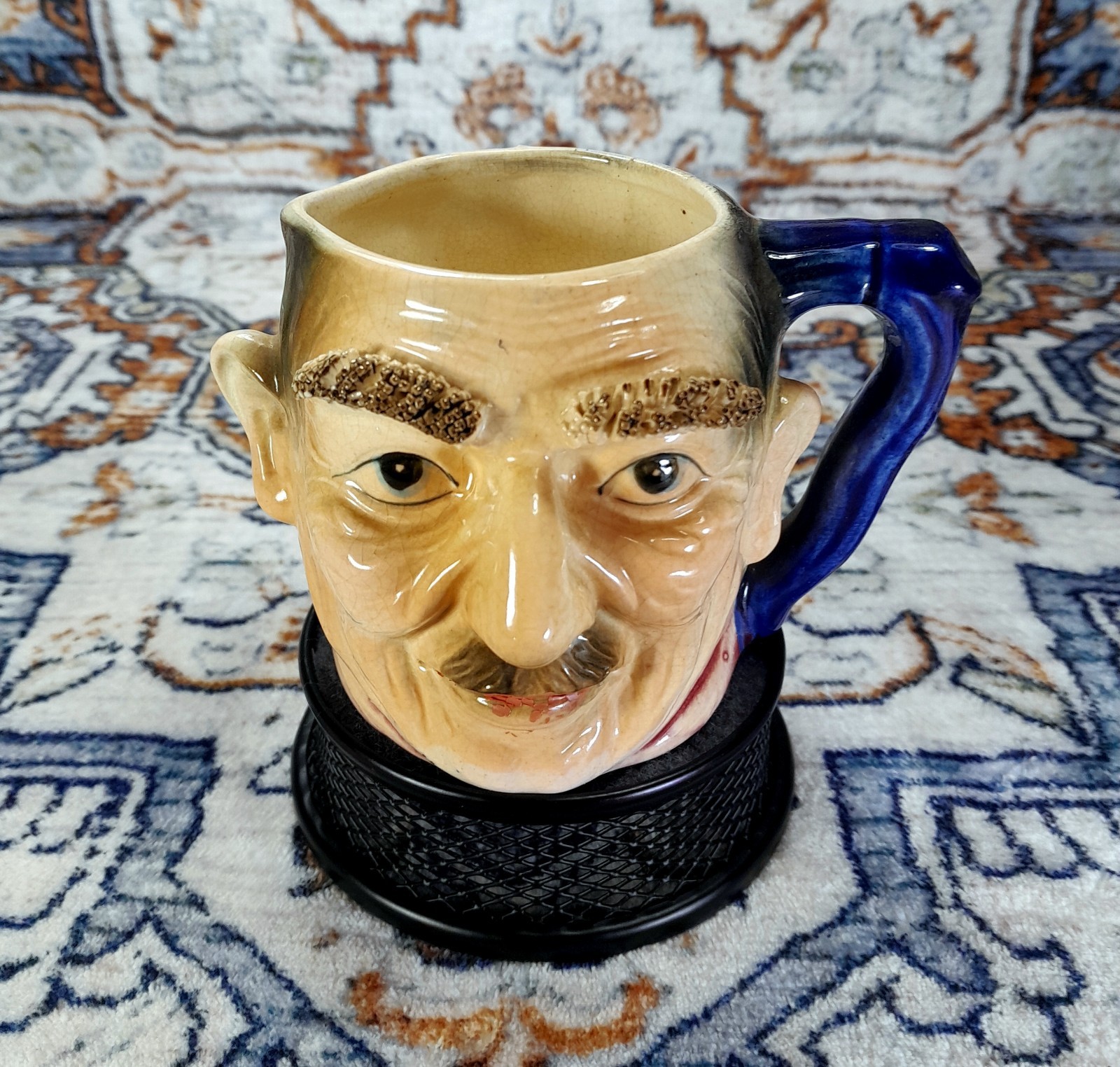Antique Ucagco: Toby Sideways Looking Man Mug, Raised Bushy Eyebrows Musache Antique Ucagco: Toby Sideways Looking Man Mug, Raised Bushy Eyebrows Musache