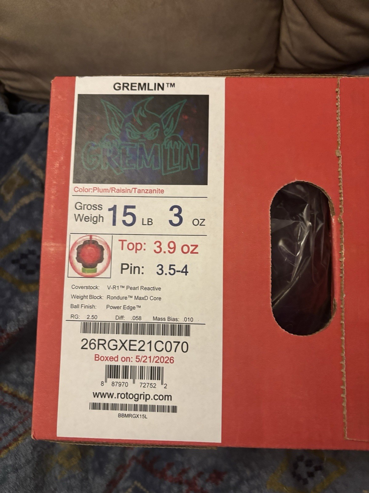 Roto Grip Gremlin   bowling ball  15 LB.   NEW IN BOX