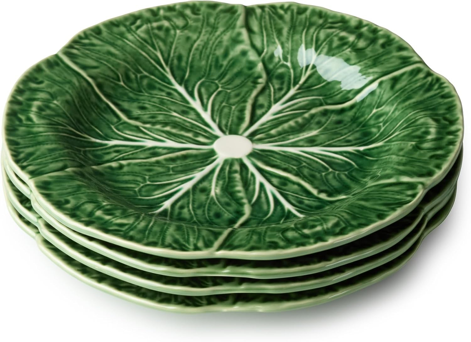 Le Jardin Green Cabbage Plates 3D SALAD/DESSERT PLATES, SET of FOUR - 9