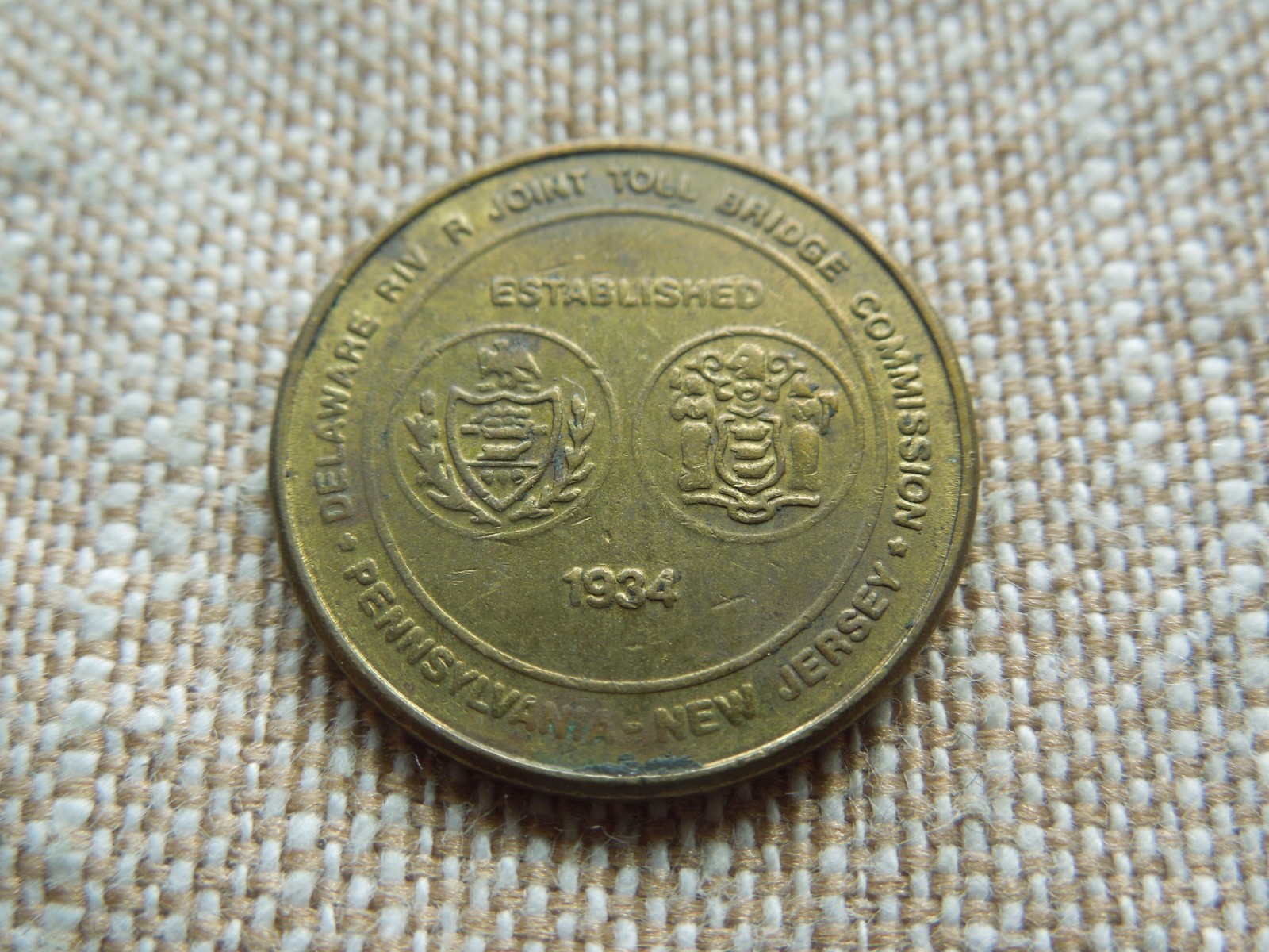 Delaware River Bridge Token Good For One Passage Commuter Token Established 1934