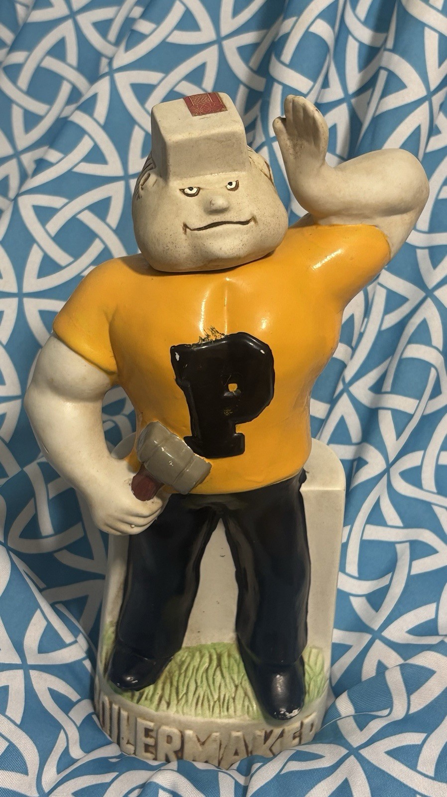 Vintage RARE 1974 McCormick Purdue Pete Ceramic Decanter Original Paint