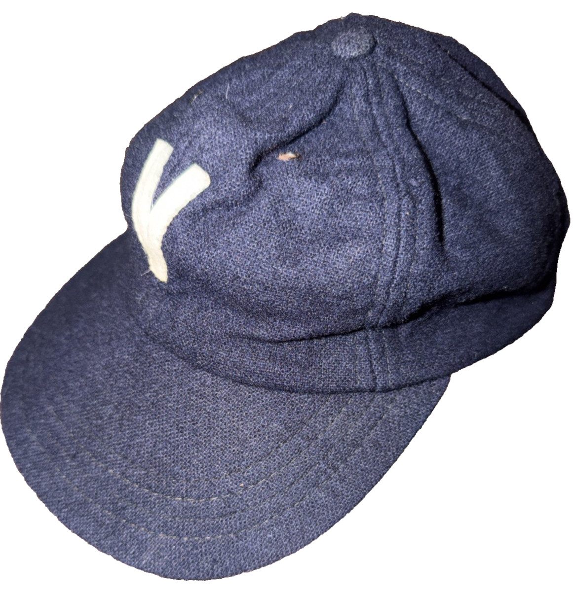 Vintage OG 1940’s Yale University Varsity Fitted Wool Hat Leather Band Cap