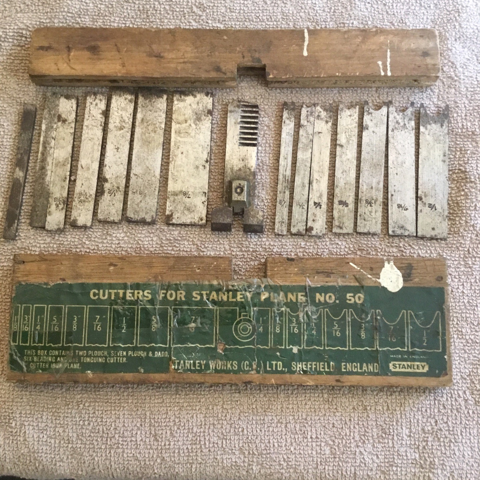 Vintage Stanley 50 Plane 17 Cutters Woodworking Old Hand Tools Carpentry Tool Vintage Stanley 50 Plane 17 Cutters Woodworking Old Hand Tools Carpentry Tool