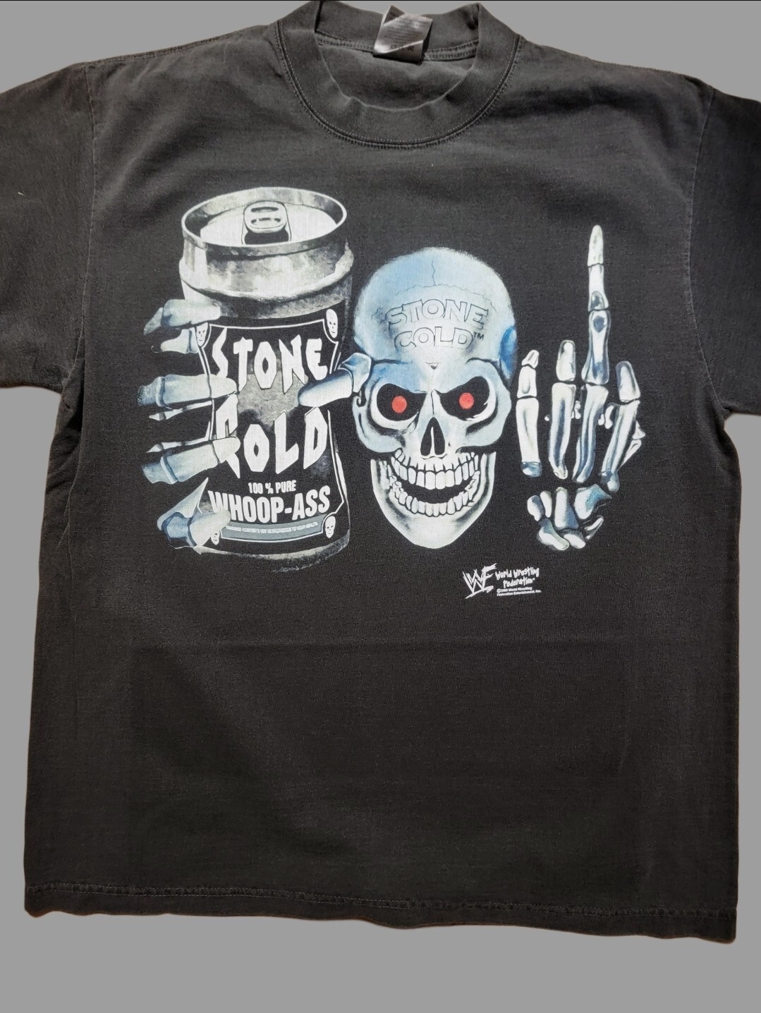 STONE COLD WHOOP A@@ ON A SHAKA HEAVYWEIGHT GARMET DYED T SHIRT \ STONE COLD WHOOP A@@ ON A SHAKA HEAVYWEIGHT GARMET DYED T SHIRT \