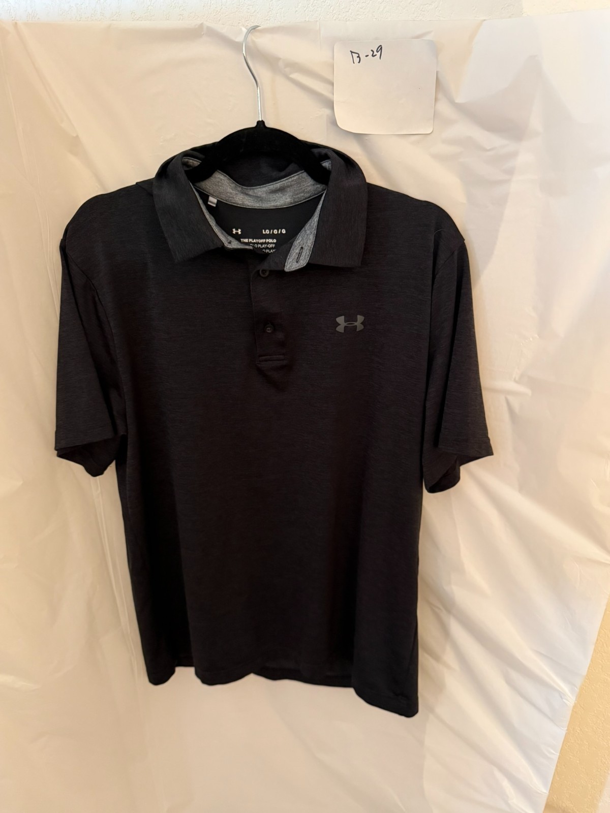 Under Armour Playoff Polo Men\'s L Black Charcoal Heather Golf Shirt