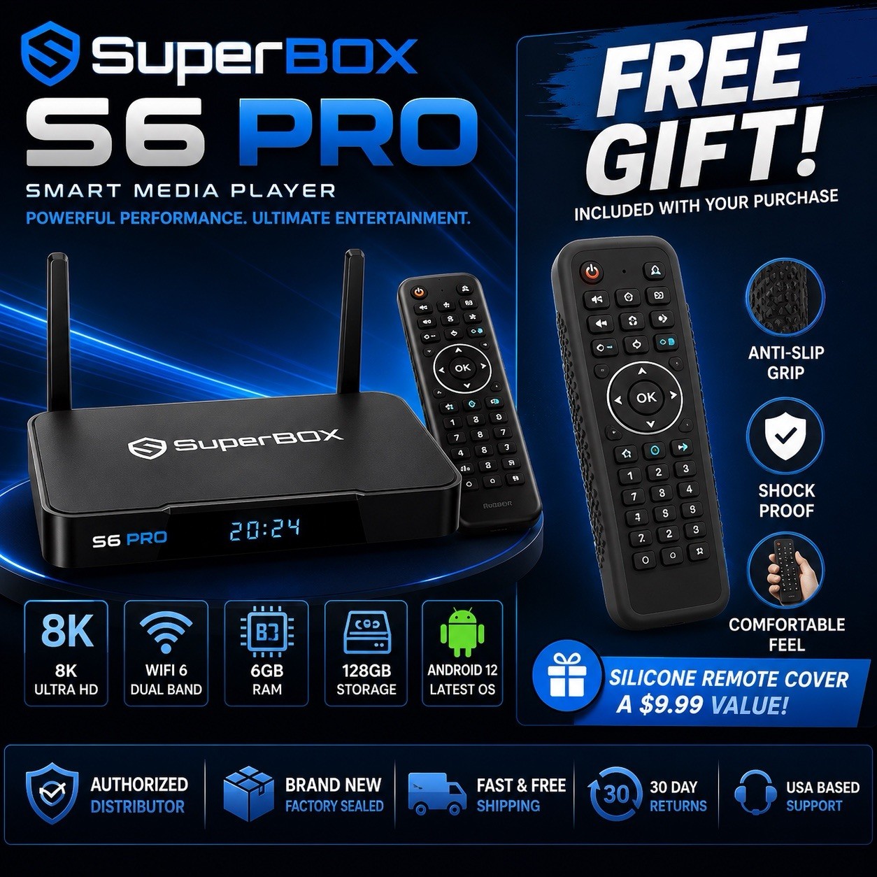 SUPERBOX S6 Pro Streaming Media Player SAME DAY SHIP VSEE V6 PLUS BOX V3 COMPARE