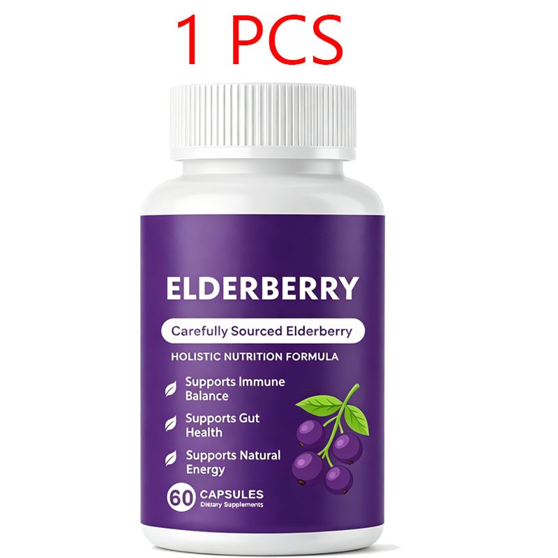 1/2/3PCS Elderberry Gut Support Complex - Organic Black Elderberry Soft Capsules