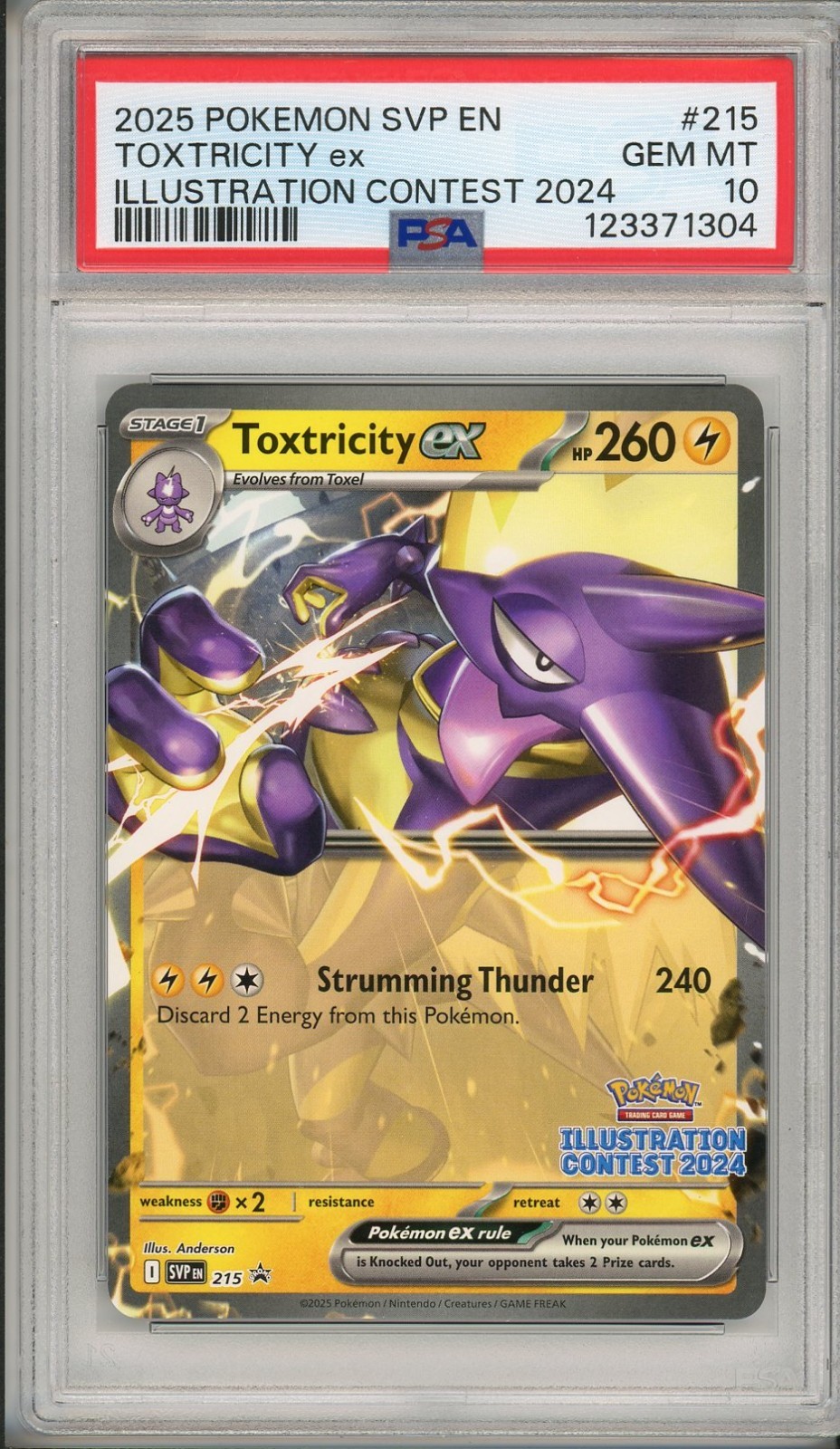 2025 Pokemon SVP Toxtricity EX Illustration Contest 2024 #215 PSA 10 2025 Pokemon SVP Toxtricity EX Illustration Contest 2024 #215 PSA 10