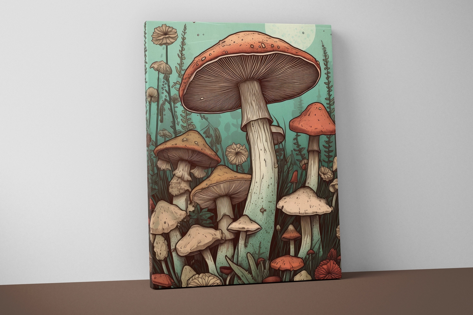 Colorful Mushroom Canvas Print - Psychedelic Wall Art Decor Colorful Mushroom Canvas Print - Psychedelic Wall Art Decor