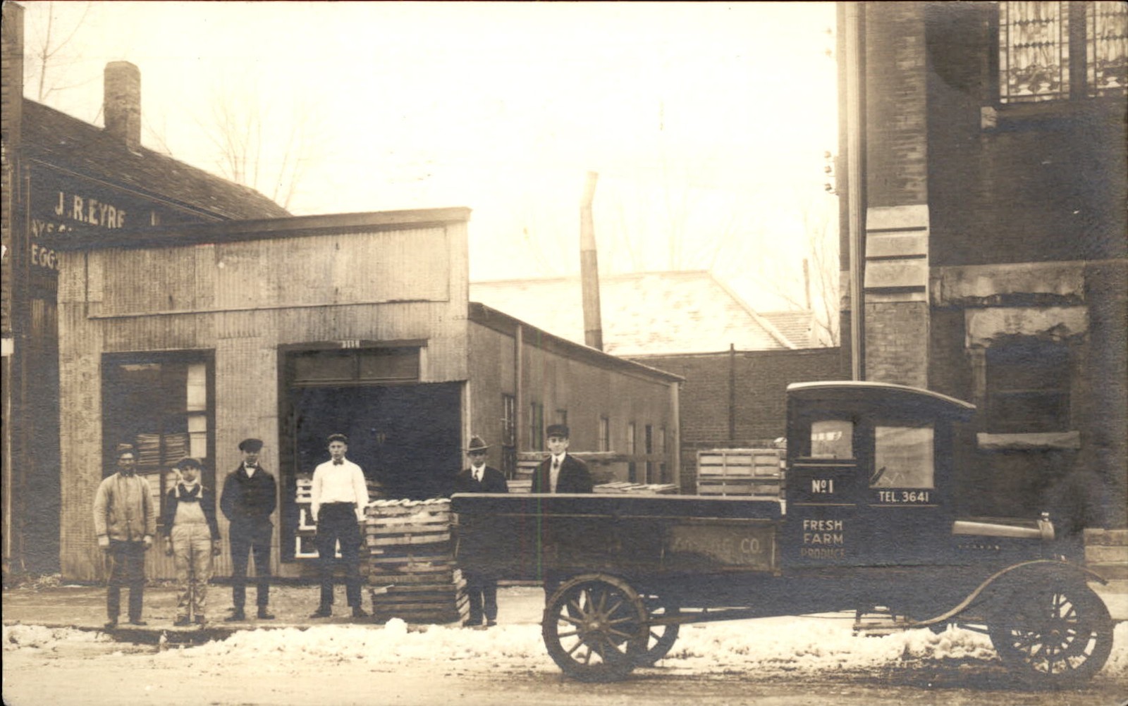 Circleville OH on Back - Delivery Truck & Bldgs c1909 Real Photo Postcard bhn