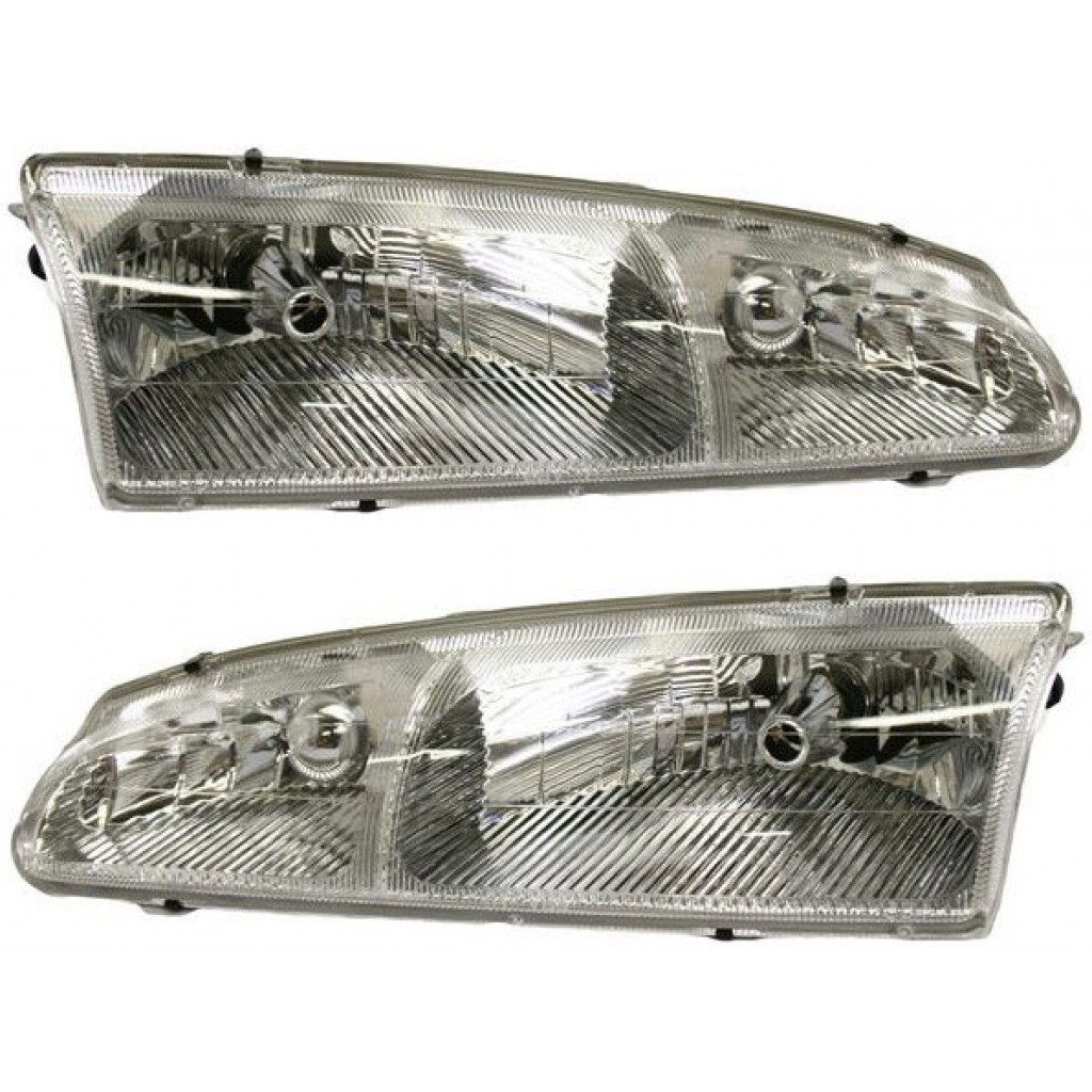 For Ford Thunderbird Headlight 1996 1997 Passenger and Driver Pair Halogen Type