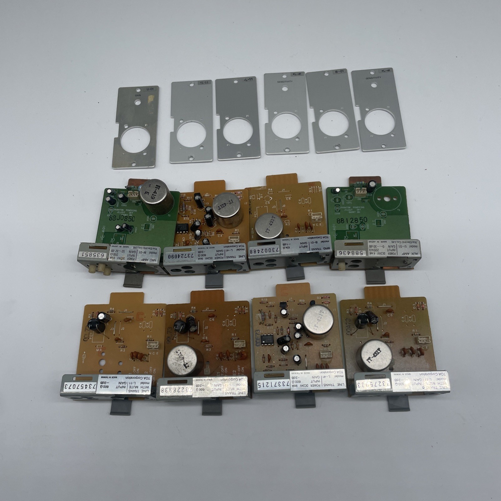 Lot of 8 TOA 900 Series M-01 U-01 L-11 L-41 B-01 Modules Parts Repair Lot of 8 TOA 900 Series M-01 U-01 L-11 L-41 B-01 Modules Parts Repair