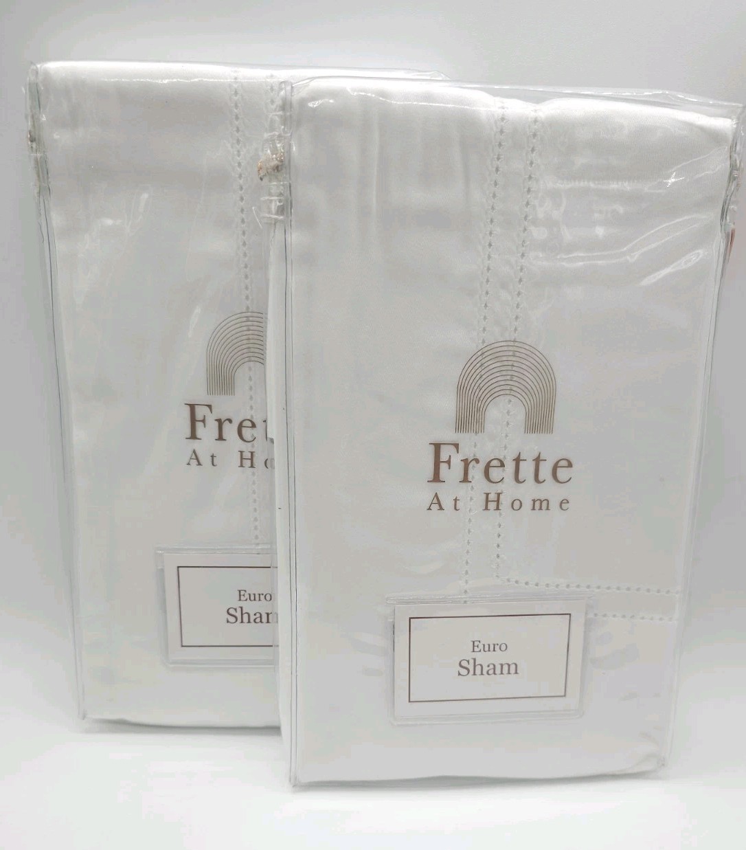 Frette Tiber Hemstitch Euro Pillow Shams White Set of 2 Shams NEW JL925024