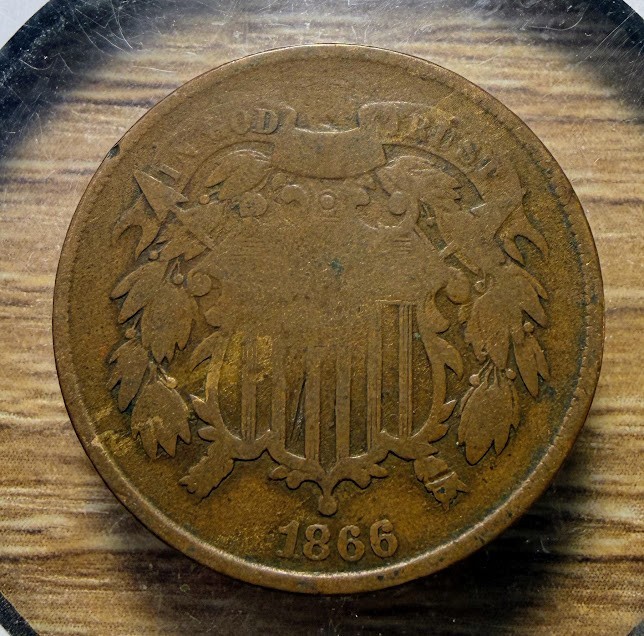 1866 Two Cent Piece - Actual Coin Shown - & Tracking INV#152 1866 Two Cent Piece - Actual Coin Shown - & Tracking INV#152