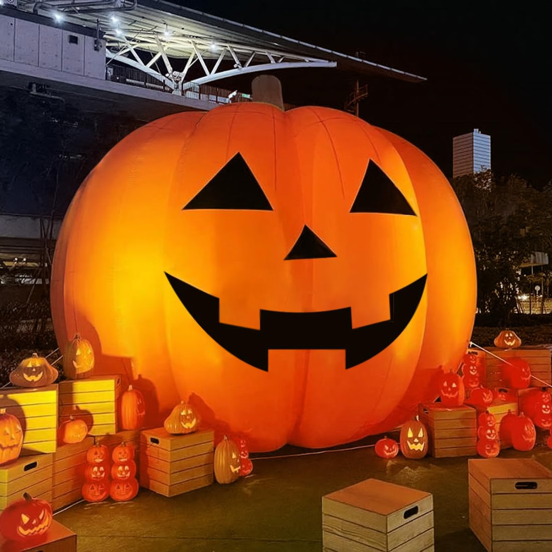 15Ft Tall Halloween Giant Inflatables Pumpkin With Built-In LED Lights Outdoor 15Ft Tall Halloween Giant Inflatables Pumpkin With Built-In LED Lights Outdoor