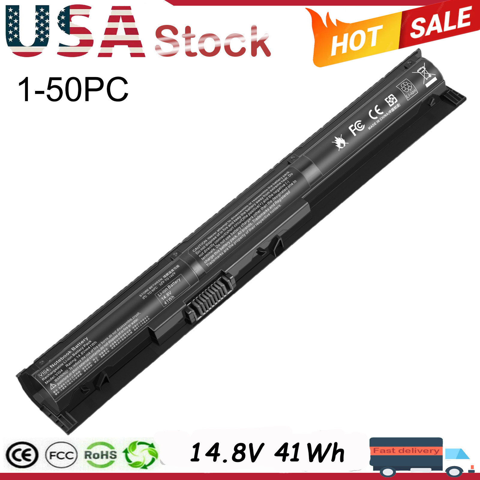 Lot 50PC VI04 v104 For HP Pavilion 15-P Battery 756743-001 756745-001 756744-001
