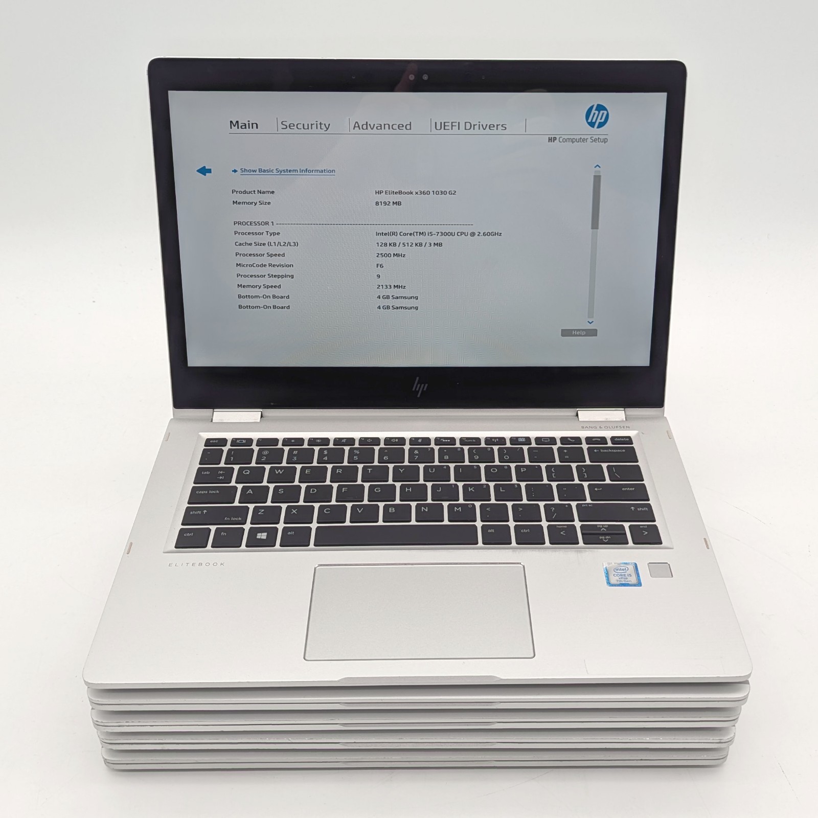 Lot of 5 HP EliteBook x360 1030 G2 - Intel Core i5-7300U 8GB RAM No OS/AC/SSD