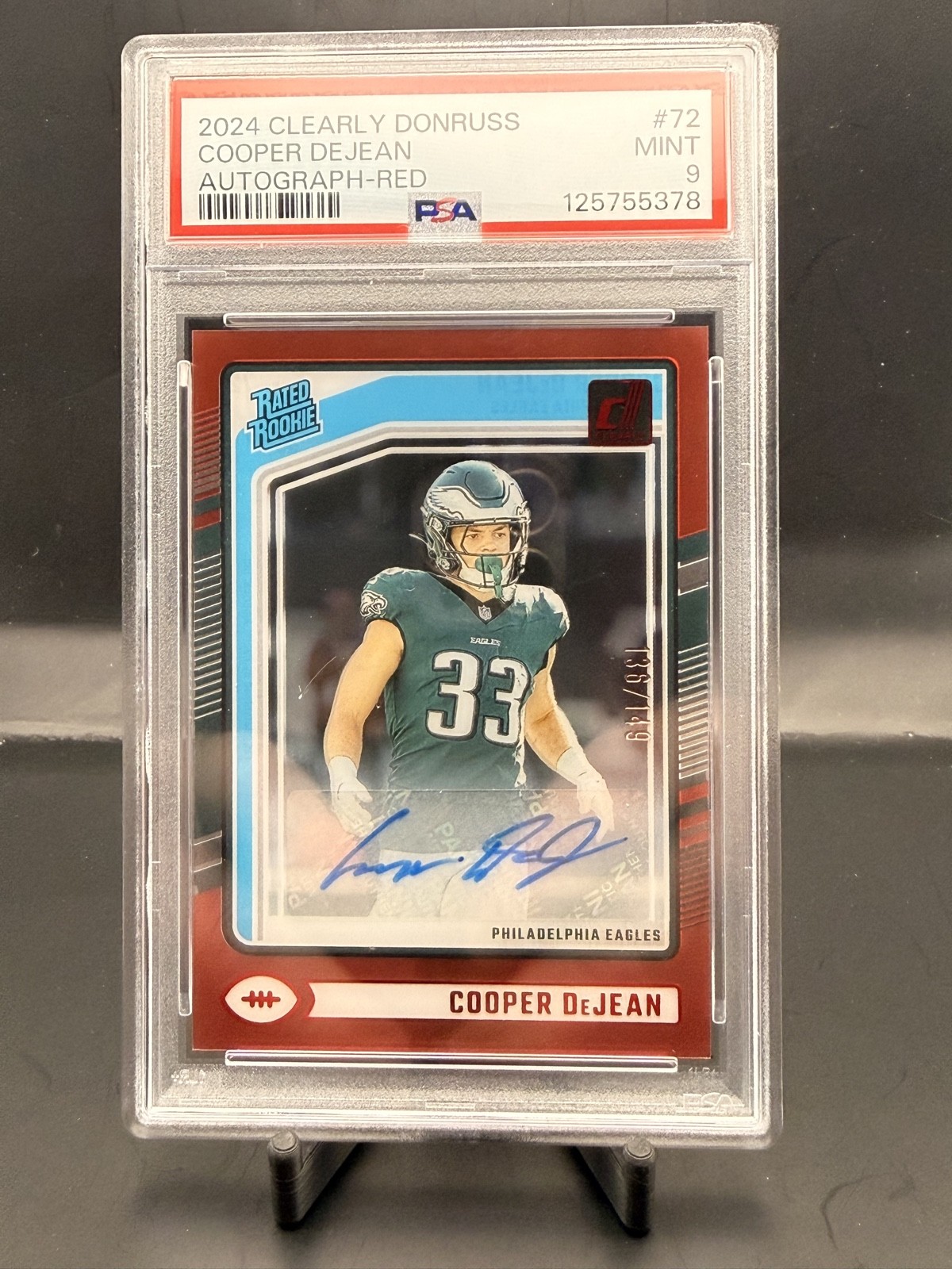 2024 Panini Clearly Donruss - Rated Rookie Cooper DeJean #72 Red Autographs /149