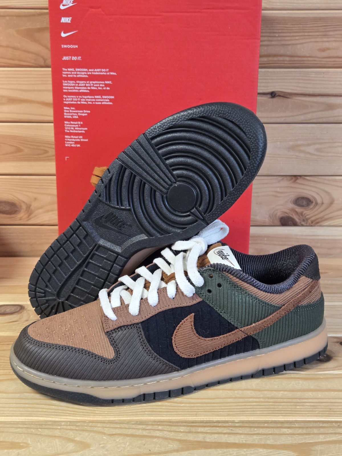 Size 11 Nike Dunk Low Retro Premium Light British Tan Corduroy IB7746-201 Men\'s