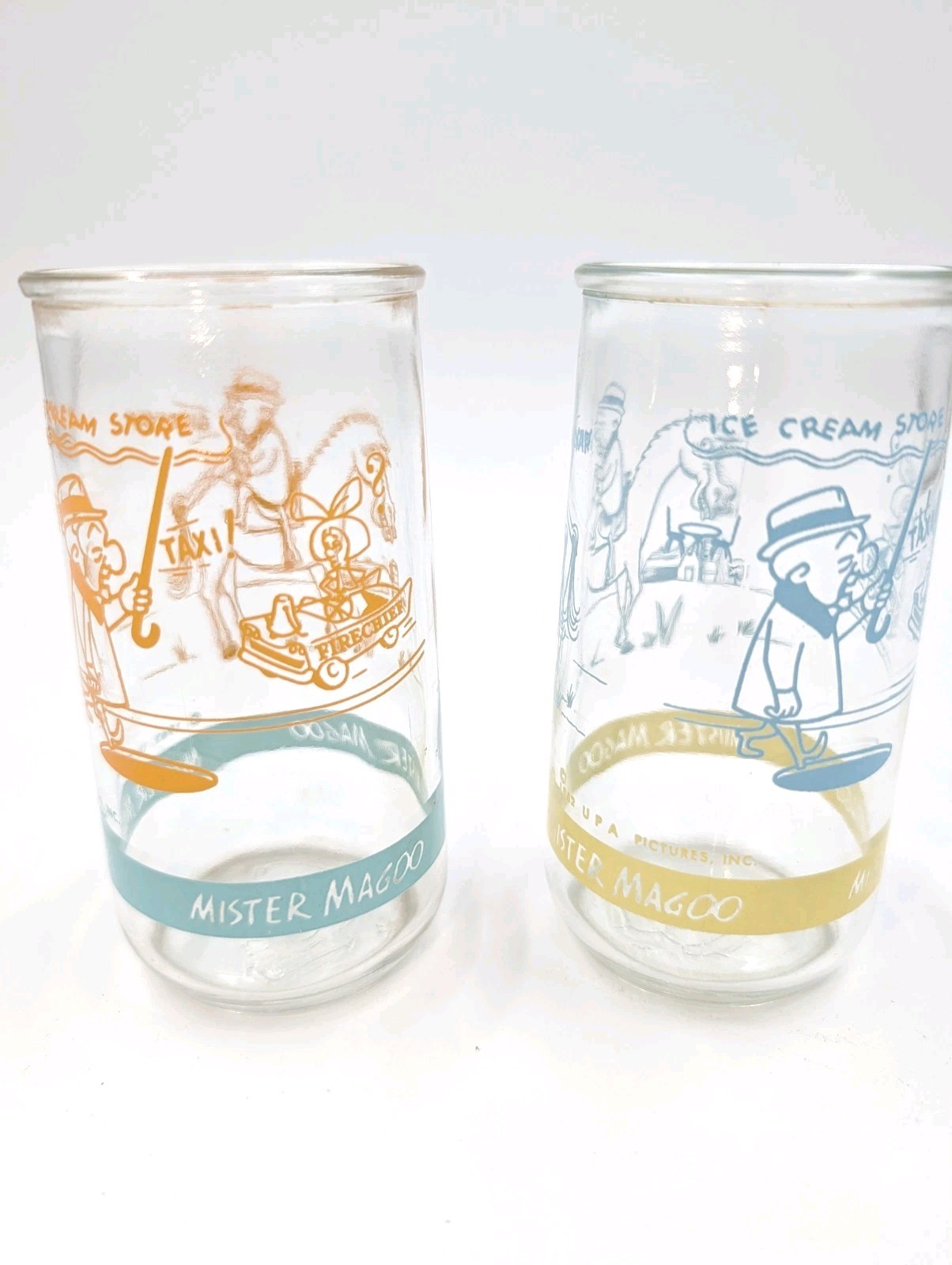 Vintage Mr. Magoo Jelly Glasses 1962 Rare 4.5\